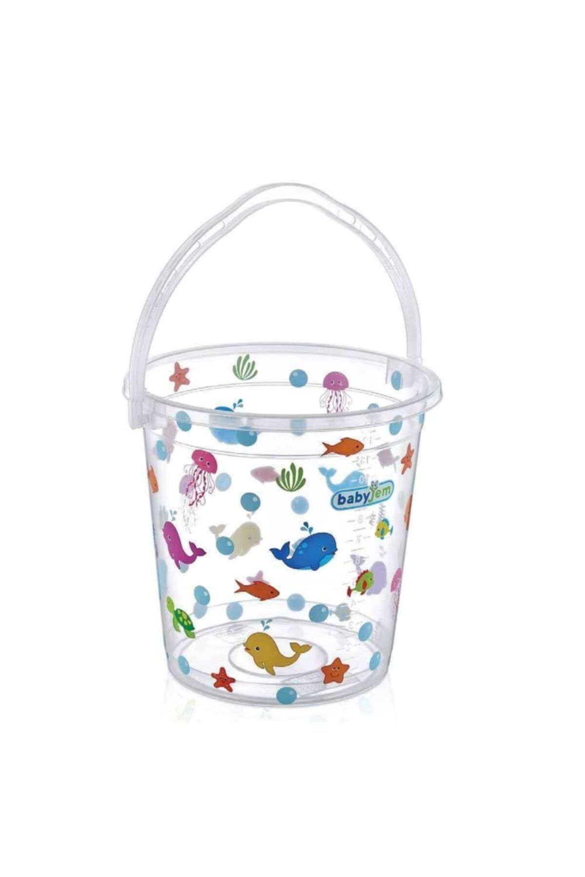 Babyjem Beyaz Şeffaf Desenli Bebek Banyo Kovası  399