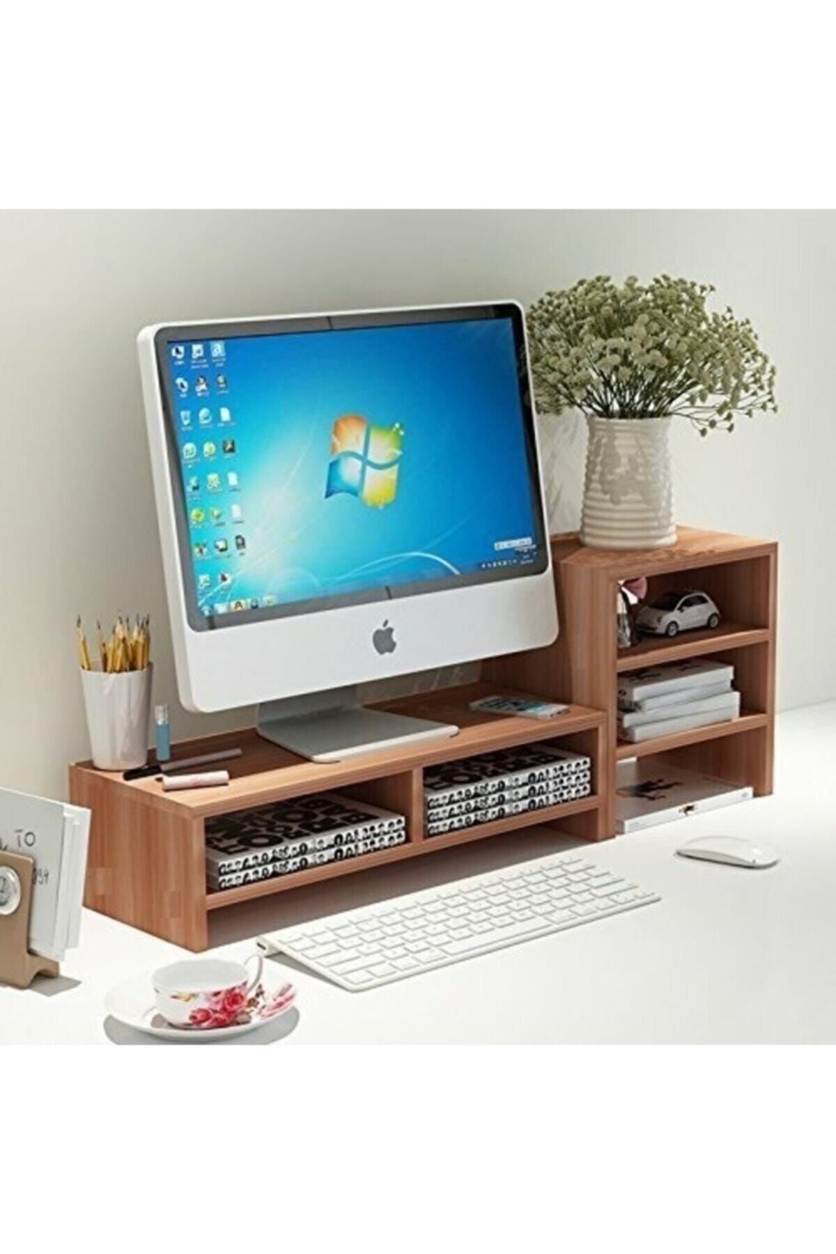 BEÇA HOME Bilgisayar Monitörü Yükseltici Ve 3 Katlı Masaüstü Raf Sonomo