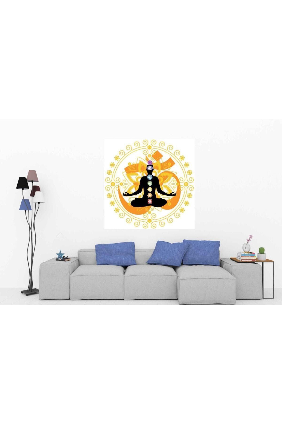 KT Decor Özel Tasarım Mandala Yoga Tek Parça Duvar Sticker
