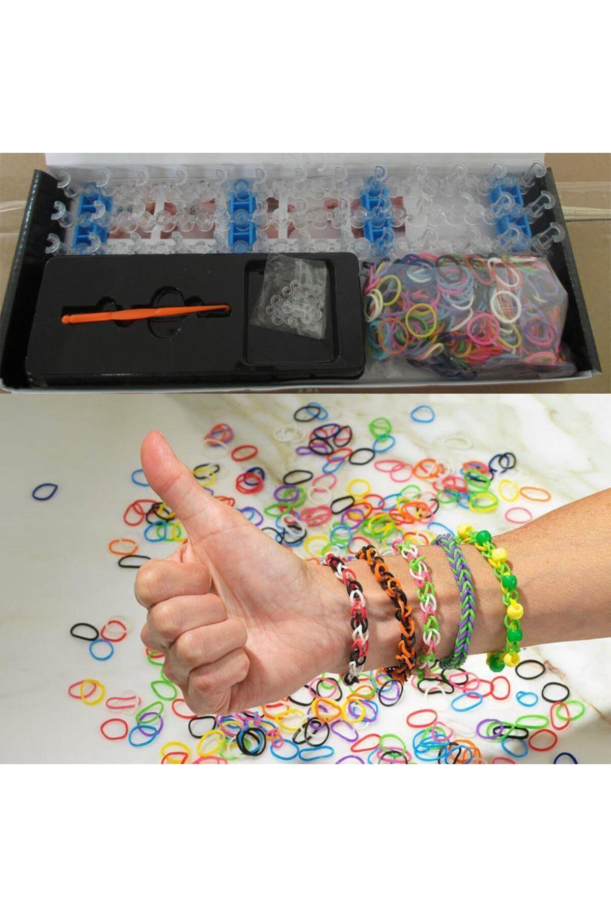 Çokuygunuz Rengarenk Örgü Tezgahlı Bileklik Yapma Seti Rainbow Bands