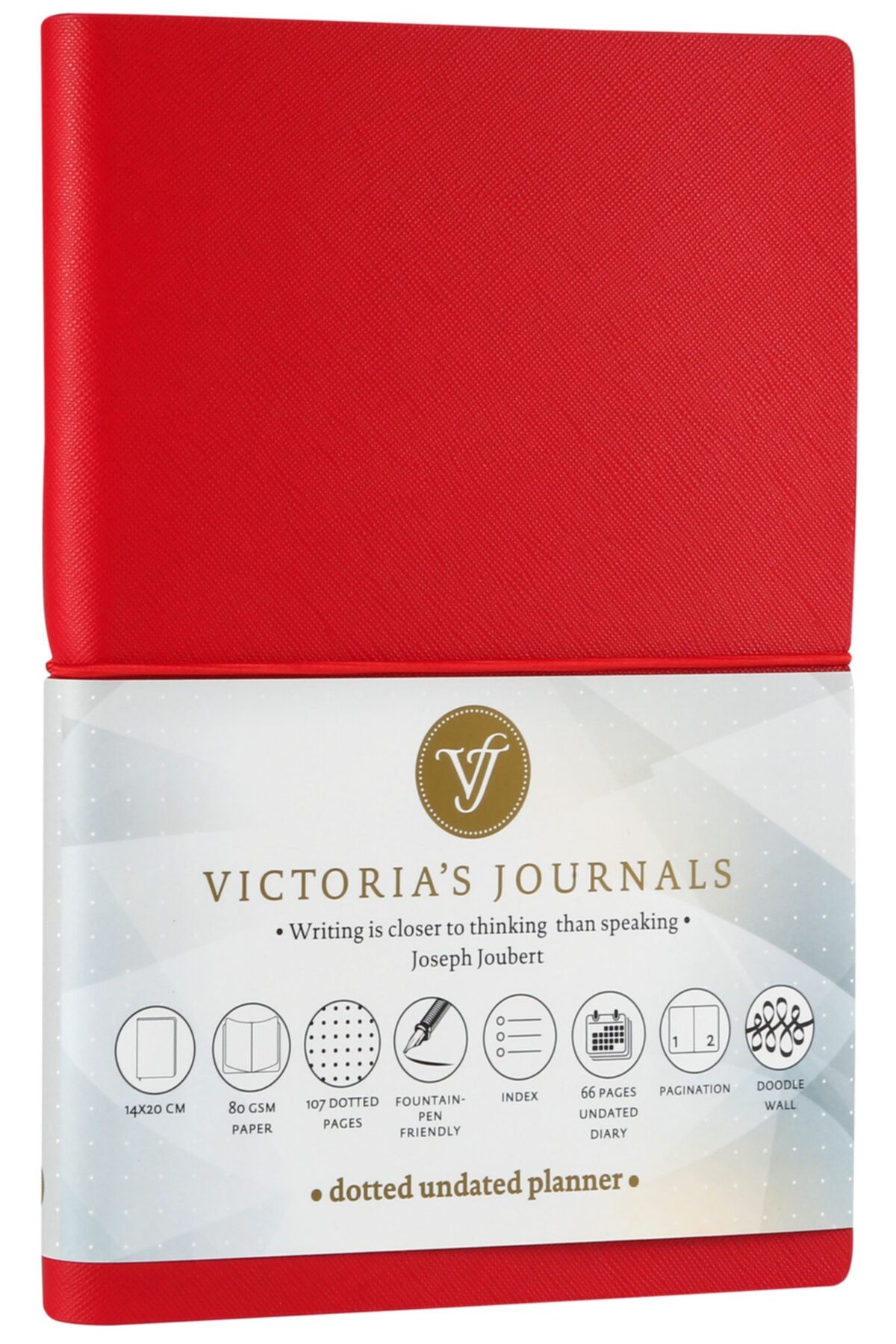 Victoria's Journals Smyth Elastic Bujo Süresiz Planlayıcı-ajanda 14x20 Cm Kırmızı