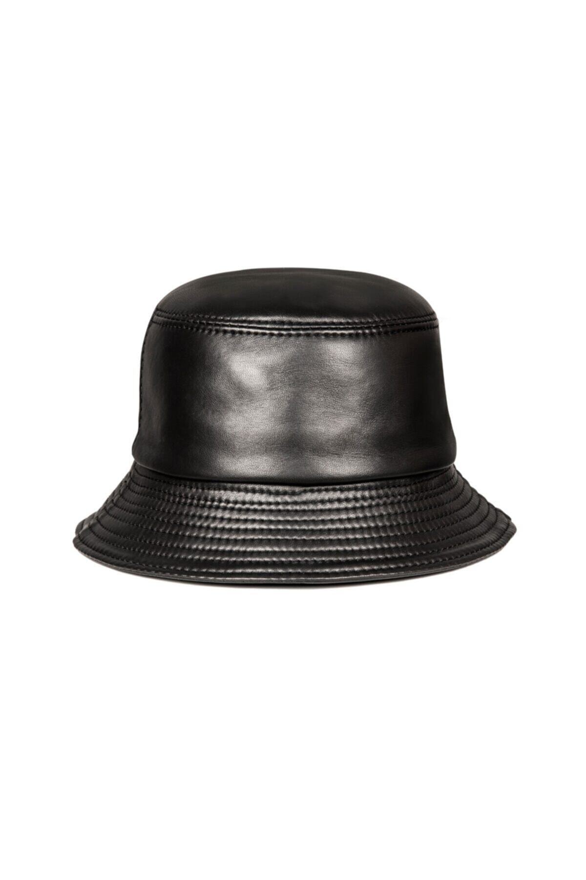 fubileather Hakiki Deri Bayan Bucket Şapka