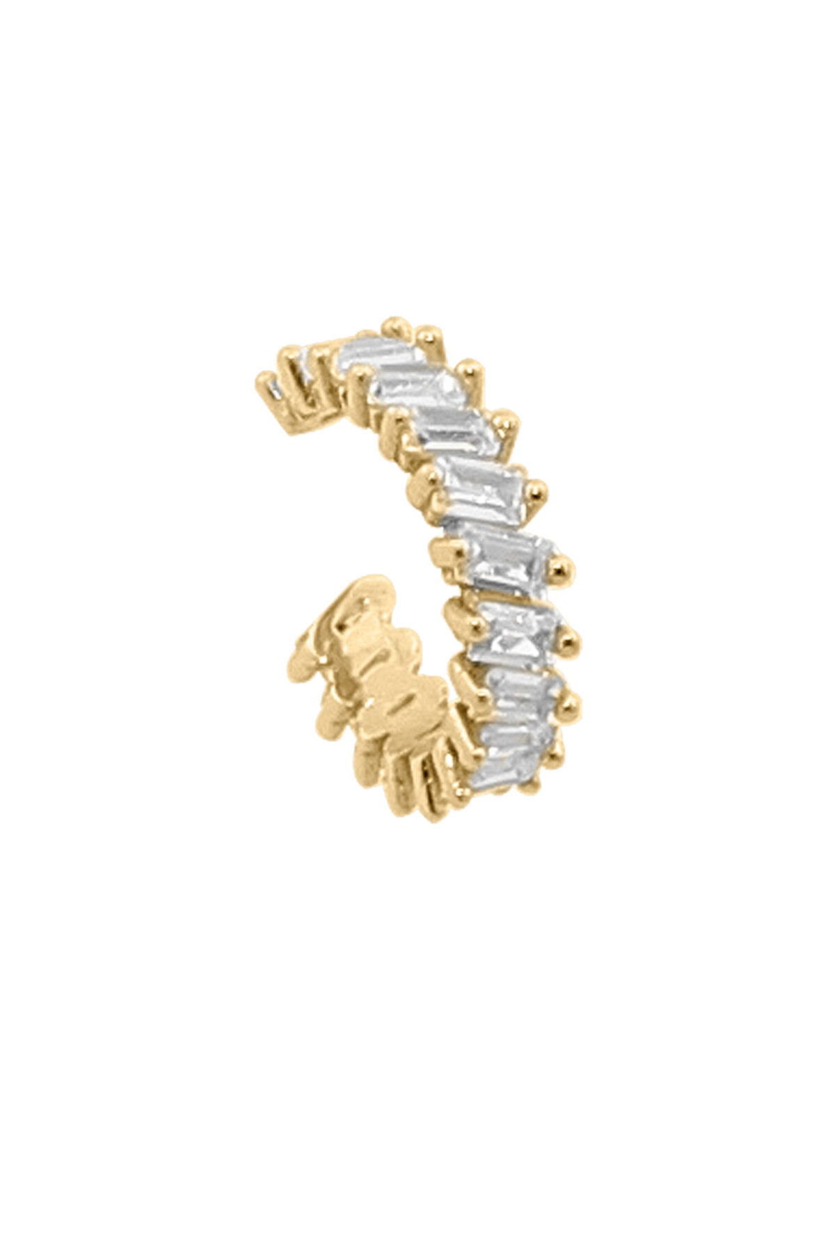 Dianora Piercing Baget Taşlı Altın Earcuff/sıkıştırmalı Küpe