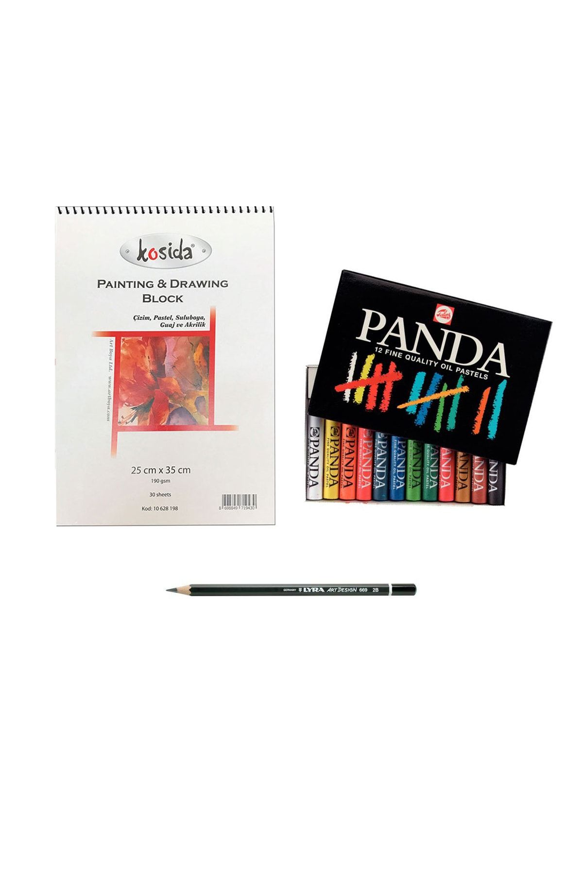 kosida Defter Talens Panda Yağlı Pastel Boya Seti