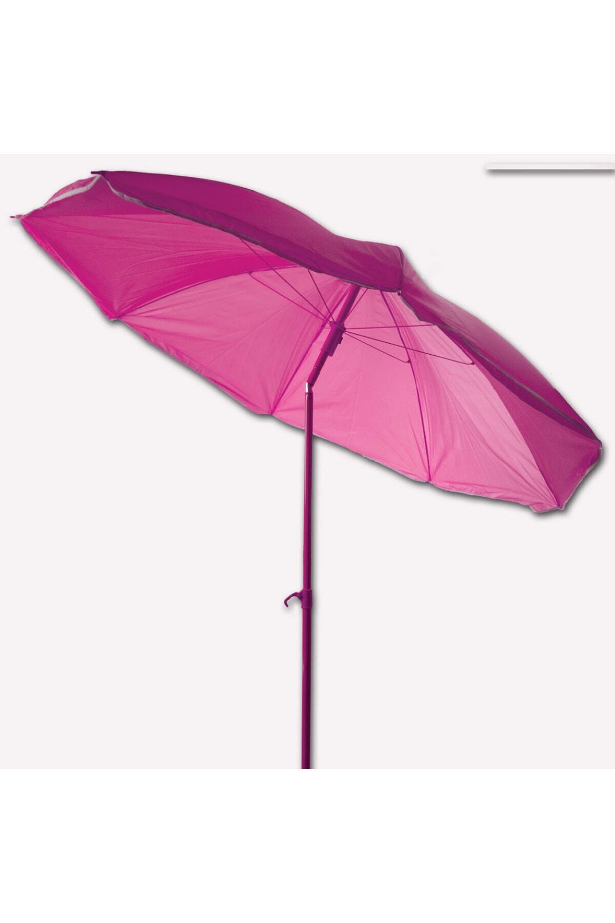 Sunfun 180 Cm Polyester Örtülü Balkon Bahçe Teras Plaj Şemsiyesi Fuşya