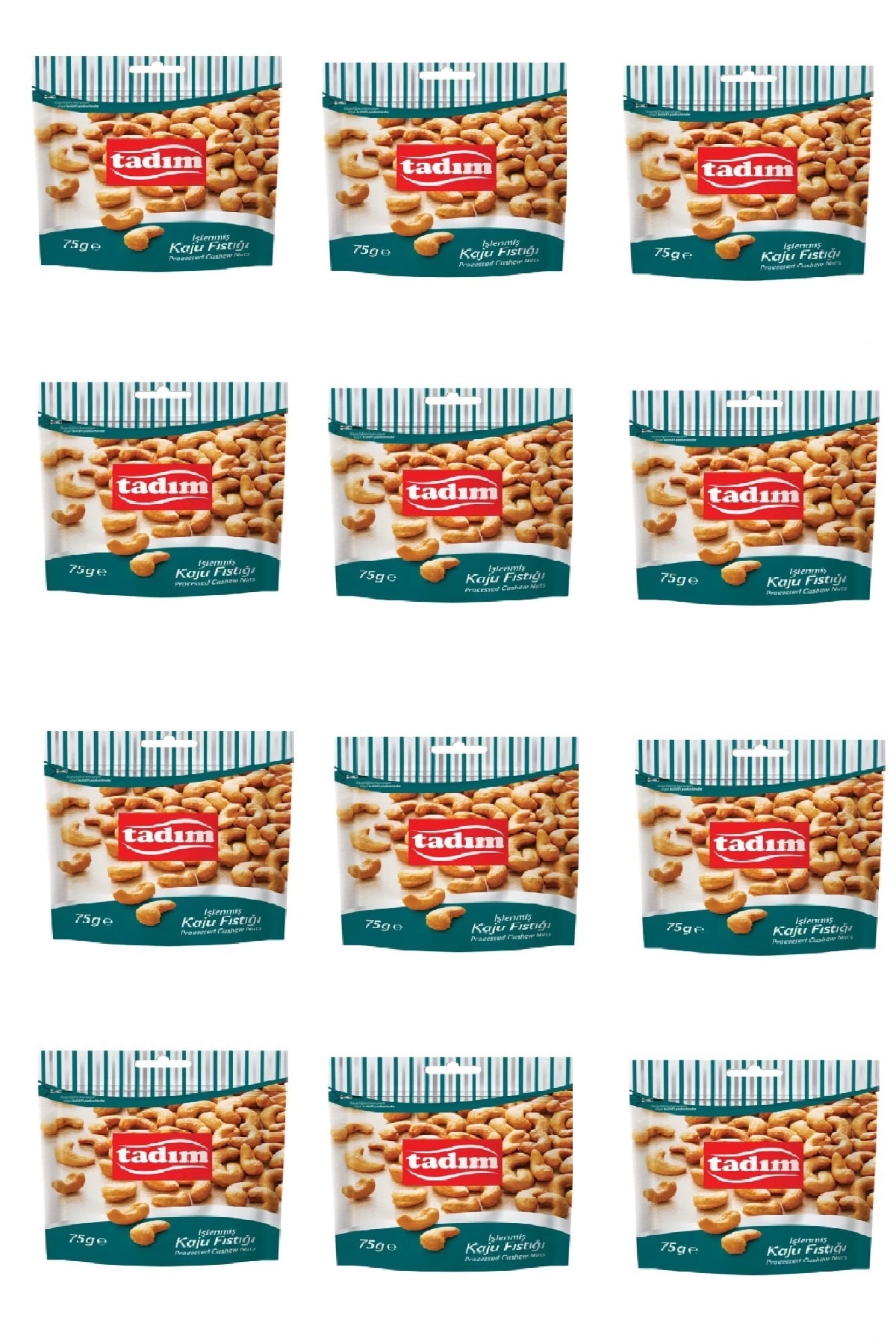 Tadım Işlenmiş Kaju Fıstığı 75 Gr X 12 Adet