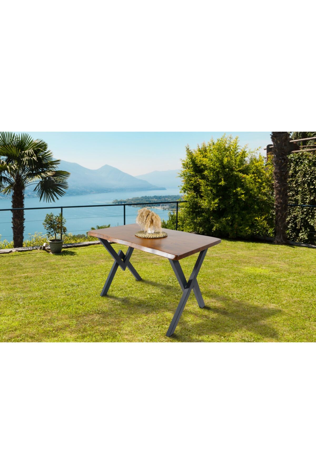 AVVİO Kahverengi Kütük Bahçe Masası80x120 cm