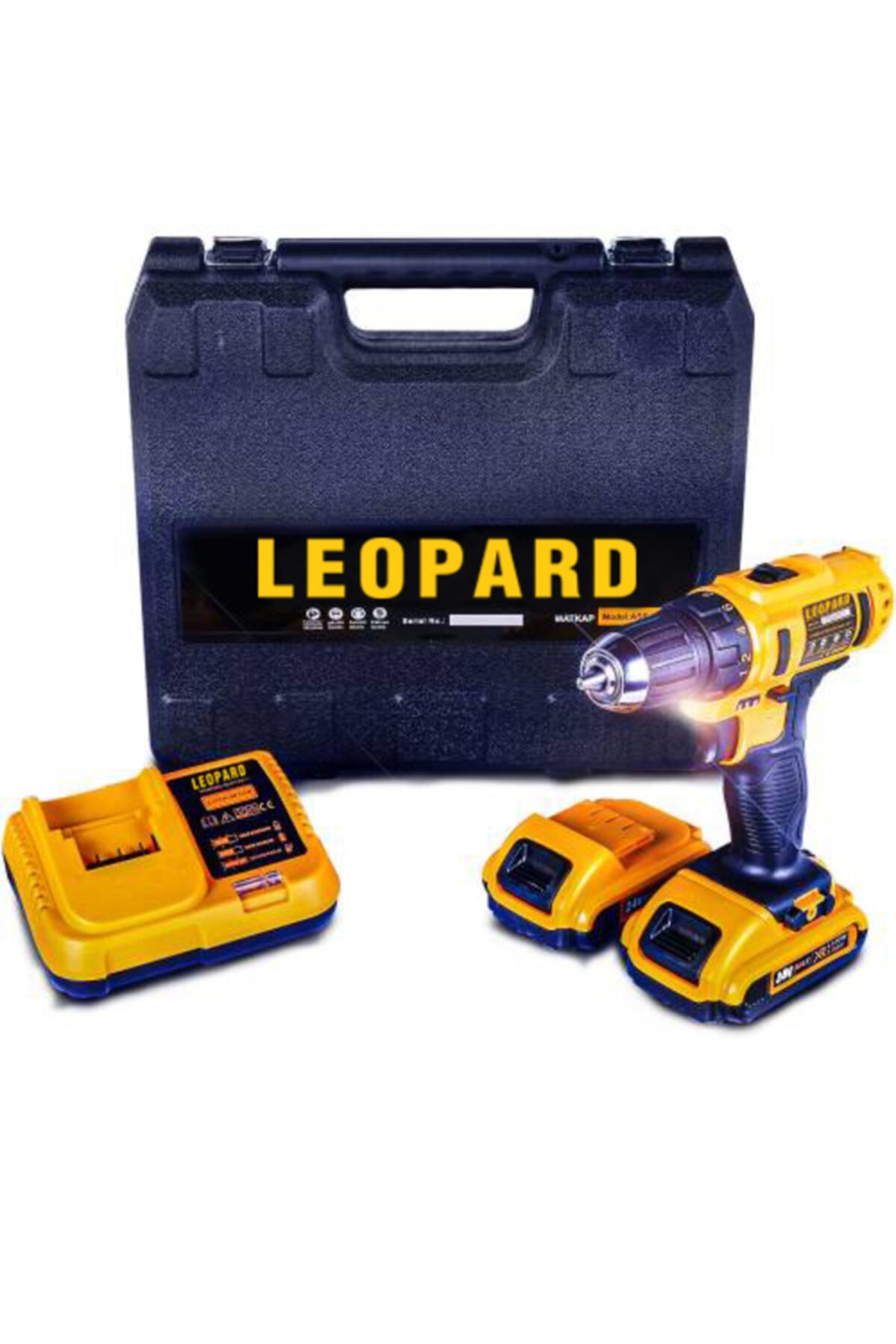 Leopard Stronger 36v 5ah Darbesiz Çift Li-ion Bataryalı Çift Vitesli Şarjlı Vidalama Matkap 27 Parça