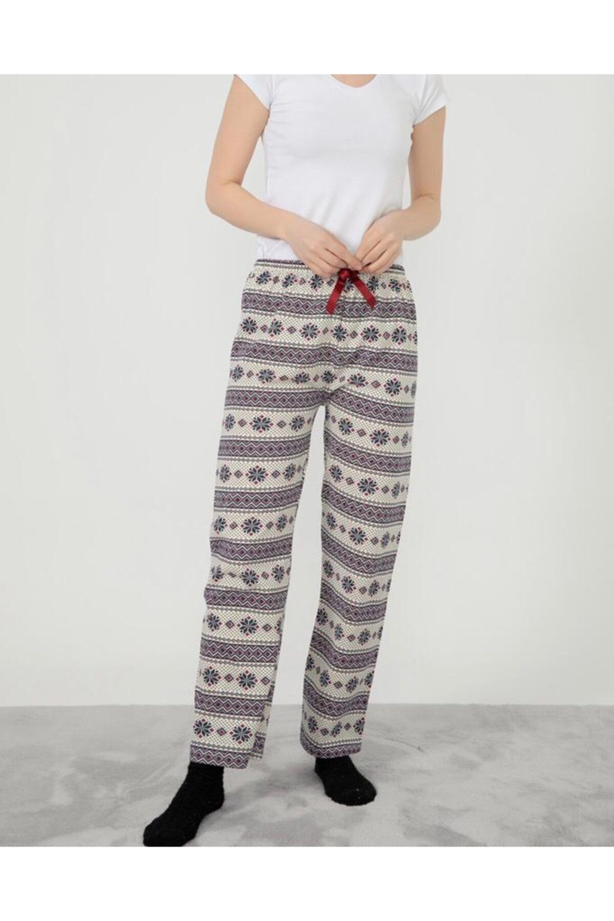 NACAR STORE Kadın Gri Desenli Pijama Altı