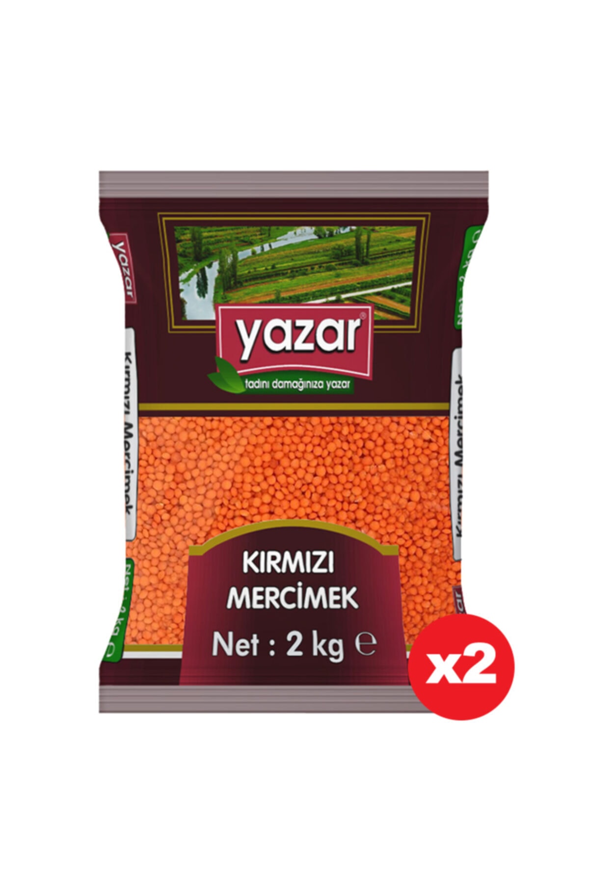 YAZAR Kırmızı Mercimek 2 Kg X 2 Paket