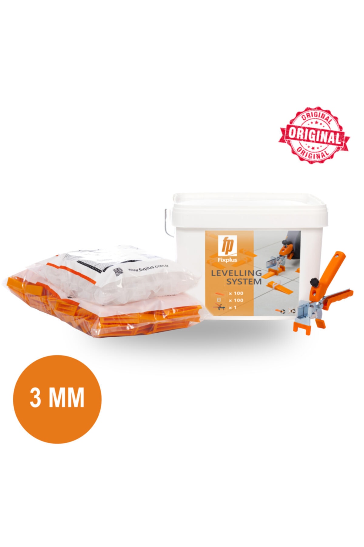 Fixplus Usta Setleri Fayans Seramik Seviye Tespit Klipsi 3 Mm &takoz & Metal Pense 250'lik