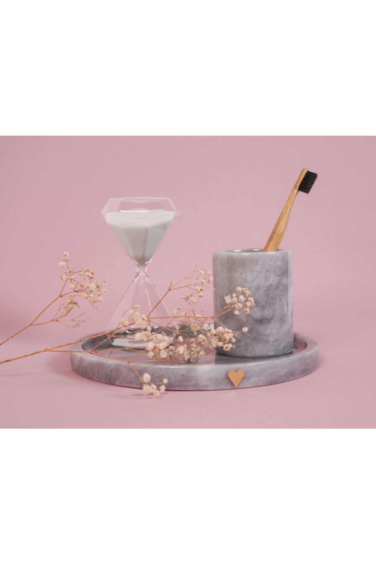 marble love Gri Diş Fırçalık