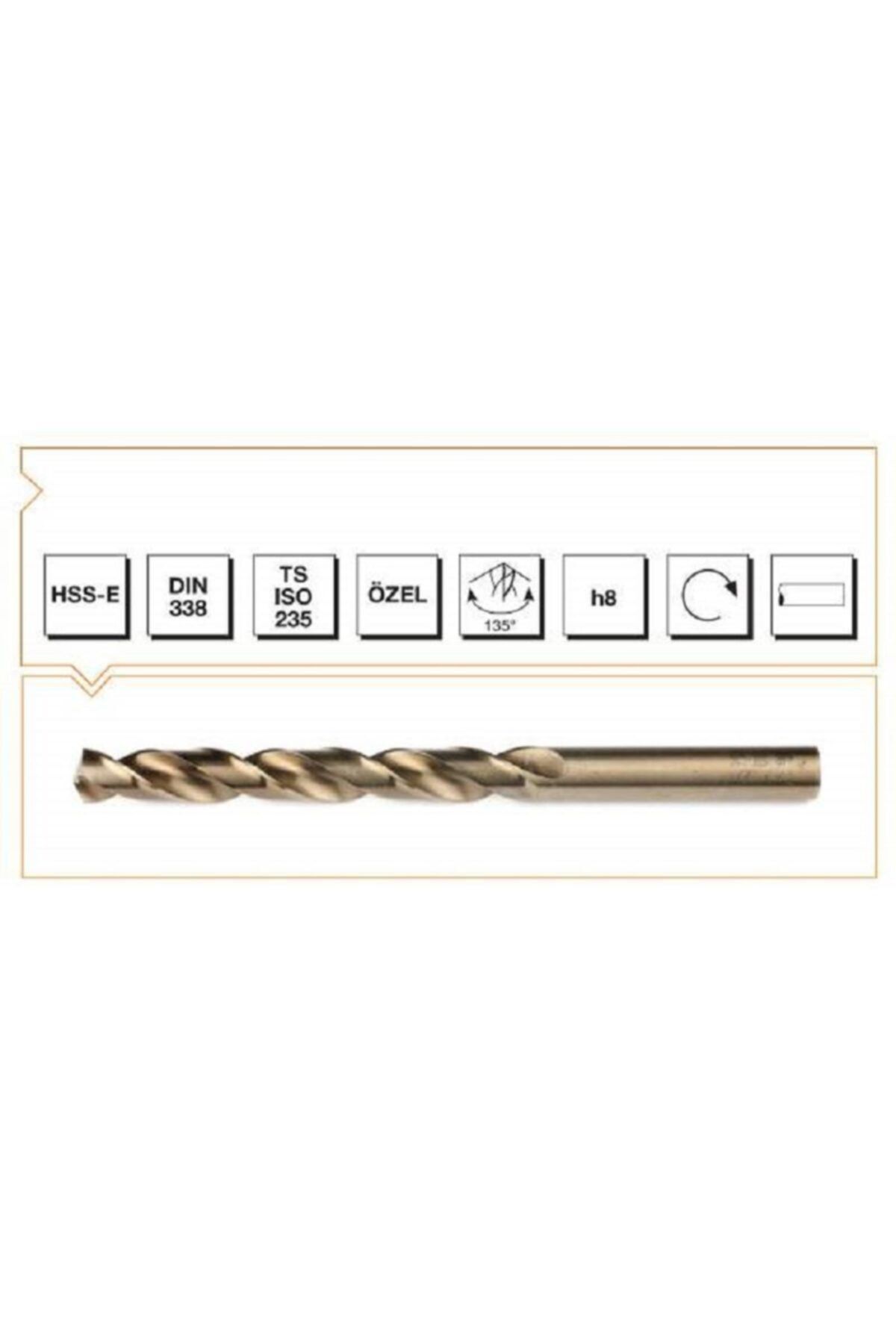 Makina Takım 6.8 Mm Hss Dın 338 Silindirik Saplı Kısa Matkap Ucu Altın Seri