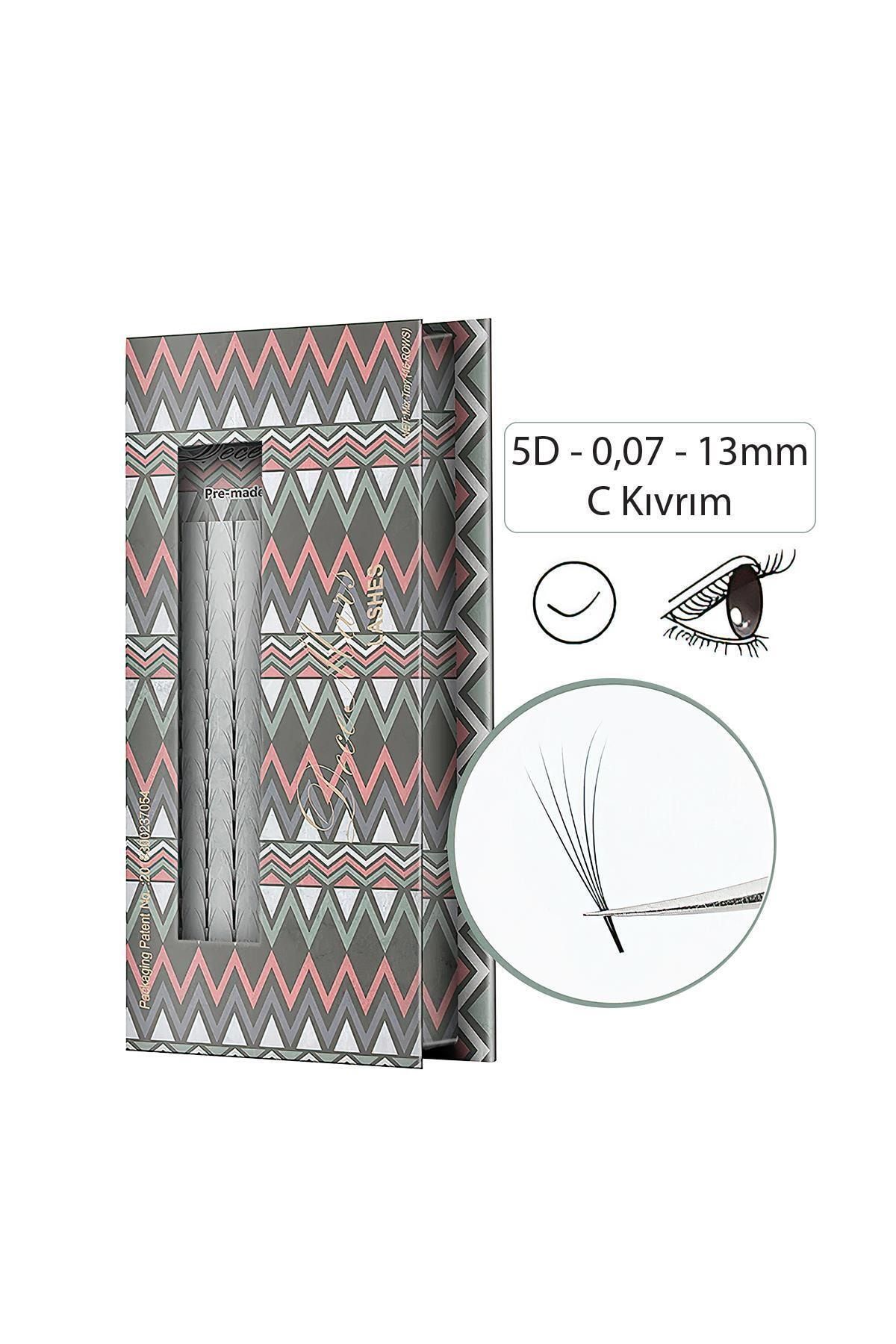 DECEMARS Ipek Kirpik 5d 0,07 Kalınlık C Kıvrım 13mm Uzunluk