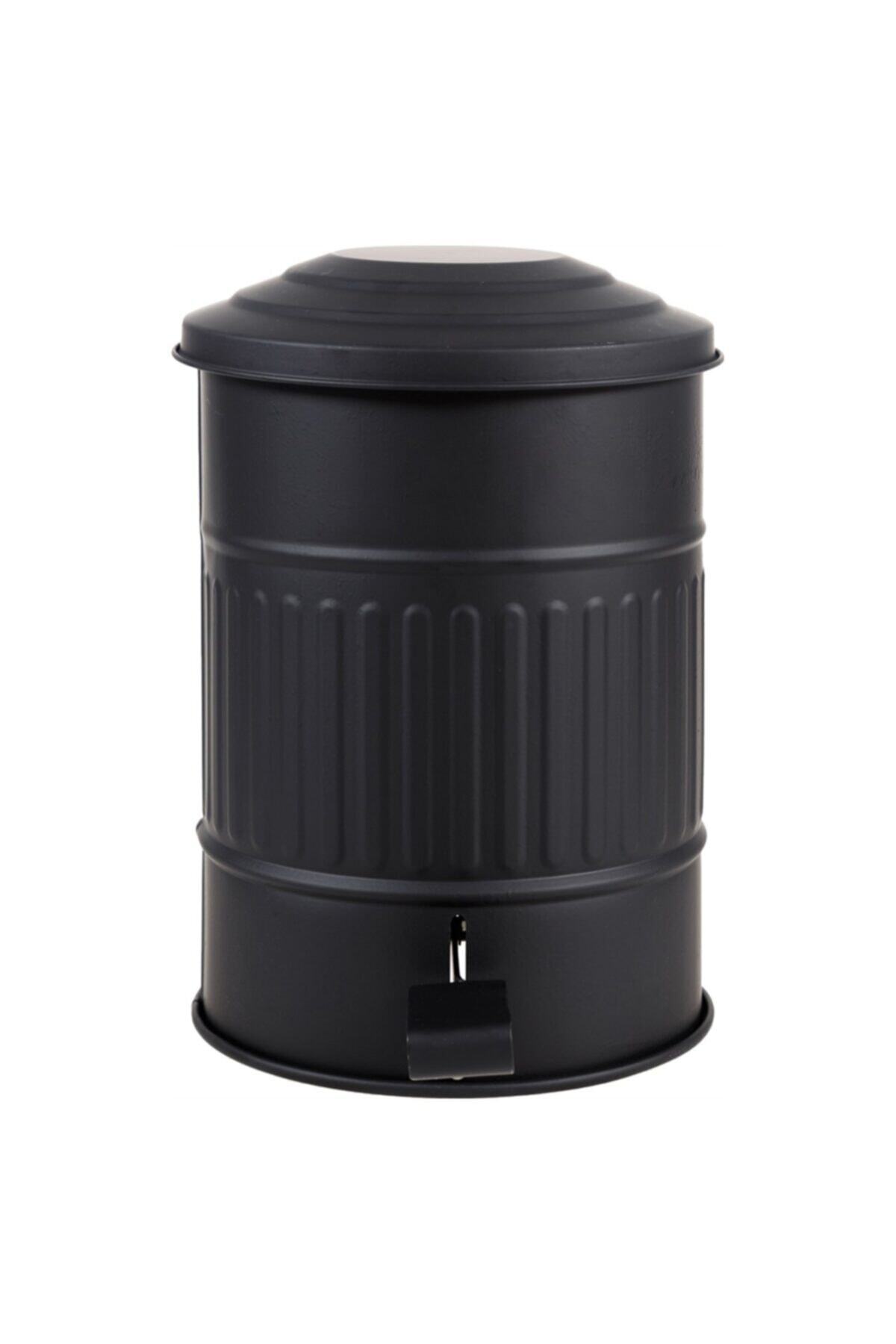 KOCHERHOME 8 Lt. Pedallı Banyo Çöp Kovası Siyah Cap 22