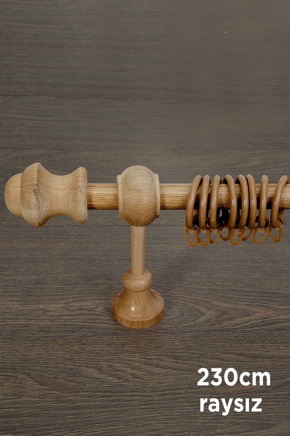wenthi Meşe Ahşap Rustik Perde Askısı Venti 230 Cm