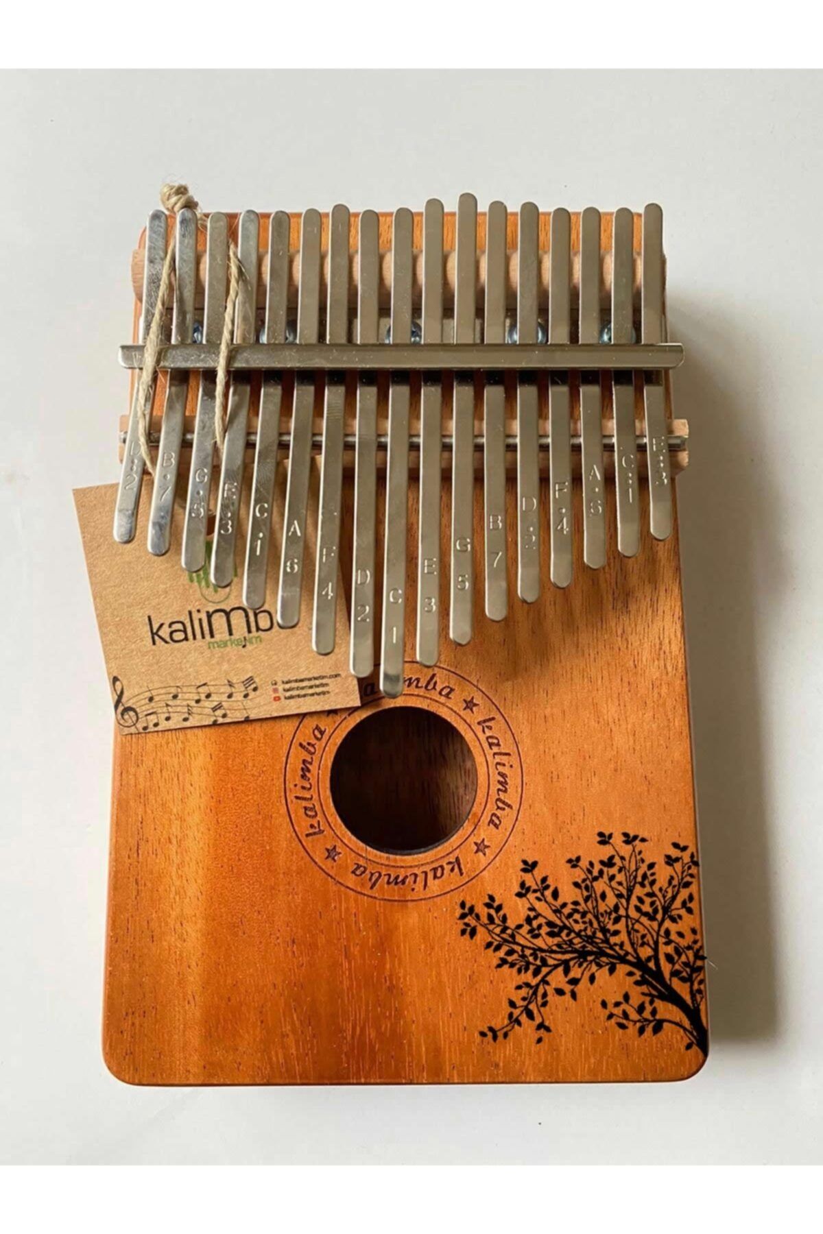 KalimbaMarketim Ağaç Desenli Kalimba