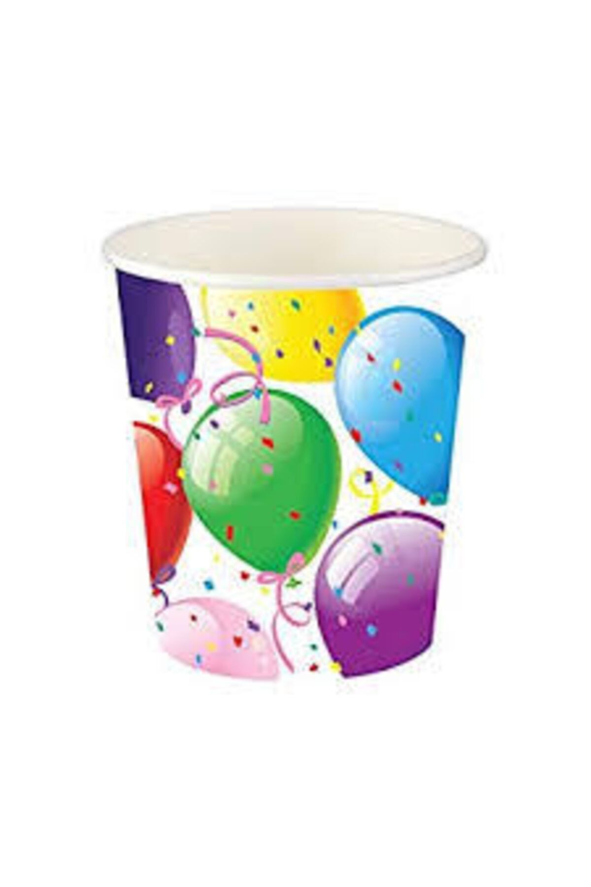 LAUREL DREAM Rengarenk Balonlu Karton Bardak 200 cc 8 oz 8 Li