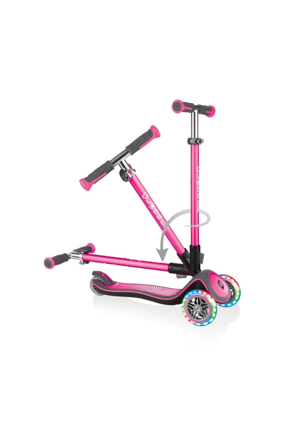 Globber Elite Deluxe Işıklı Pembe Scooter