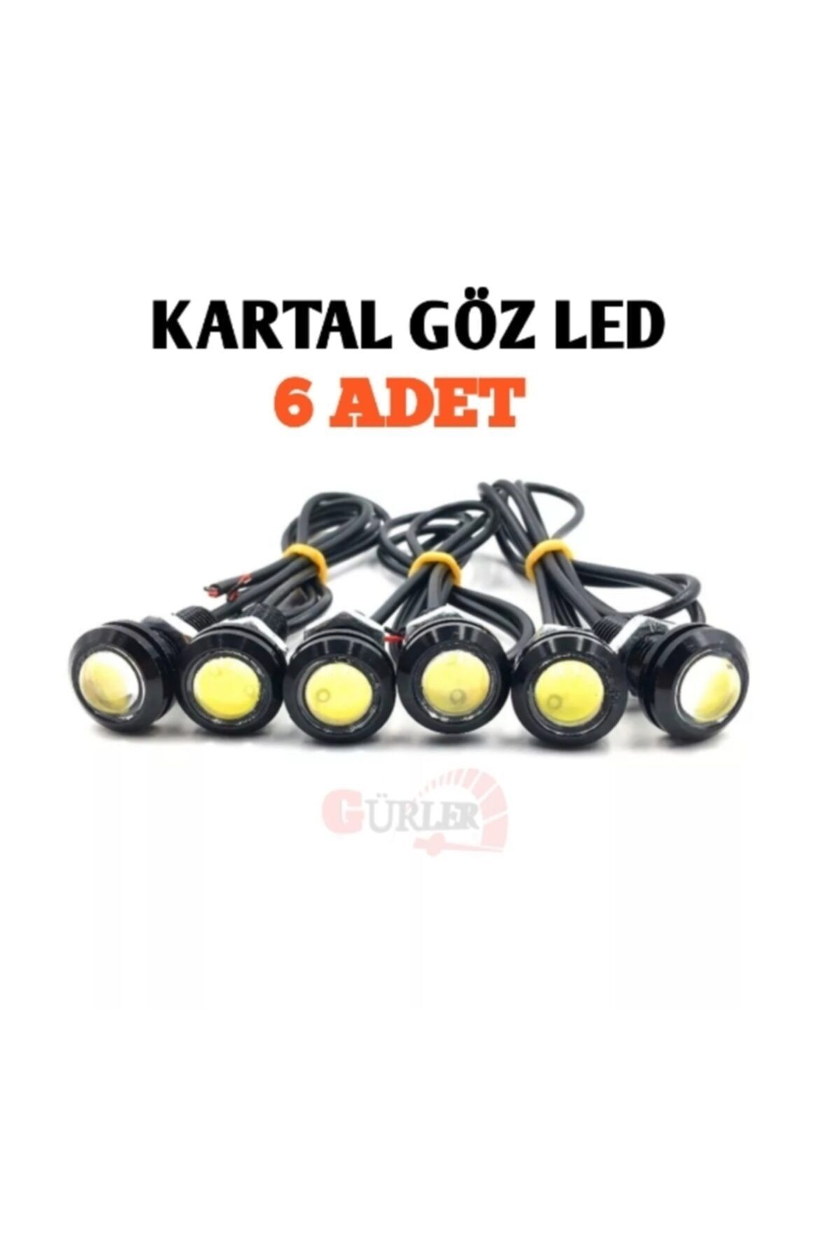 gürlerotoaksesuar 6 Adet Ayna Altı Led Beyaz 12v Kartal Göz Led Park Plaka Sis Bagaj Aydinlatma