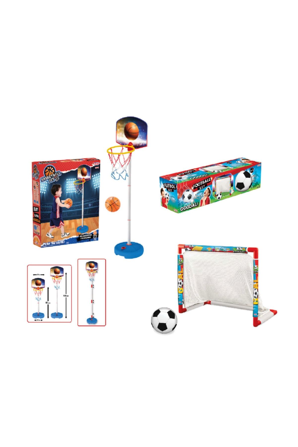 ByCaretta Ayaklı Basketbol Potası Seti + Futbol Kalesi Seti
