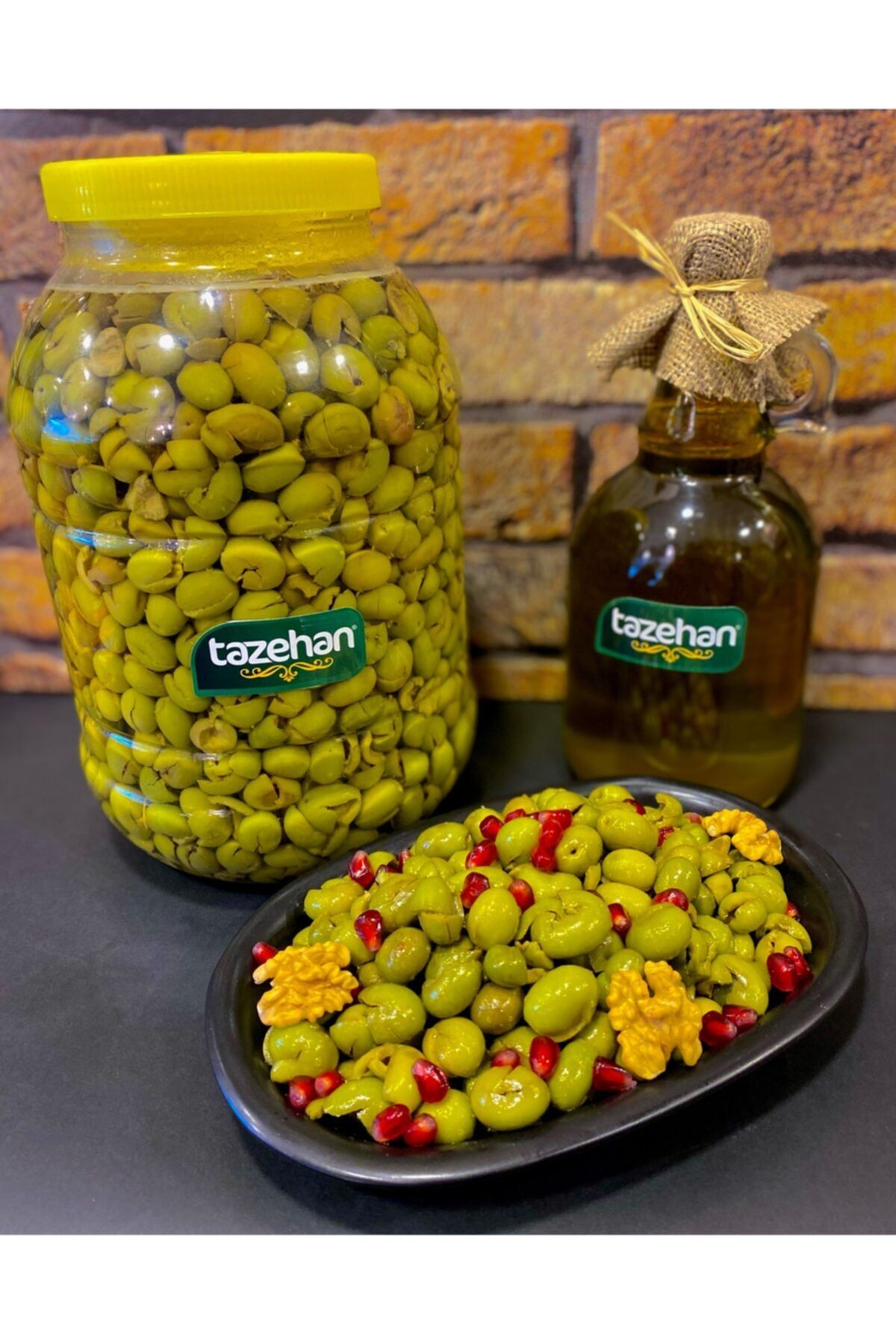 TAZEHAN KURUYEMİŞ Nizip Yeşil Zeytin Çekirdeksiz 3 Kg