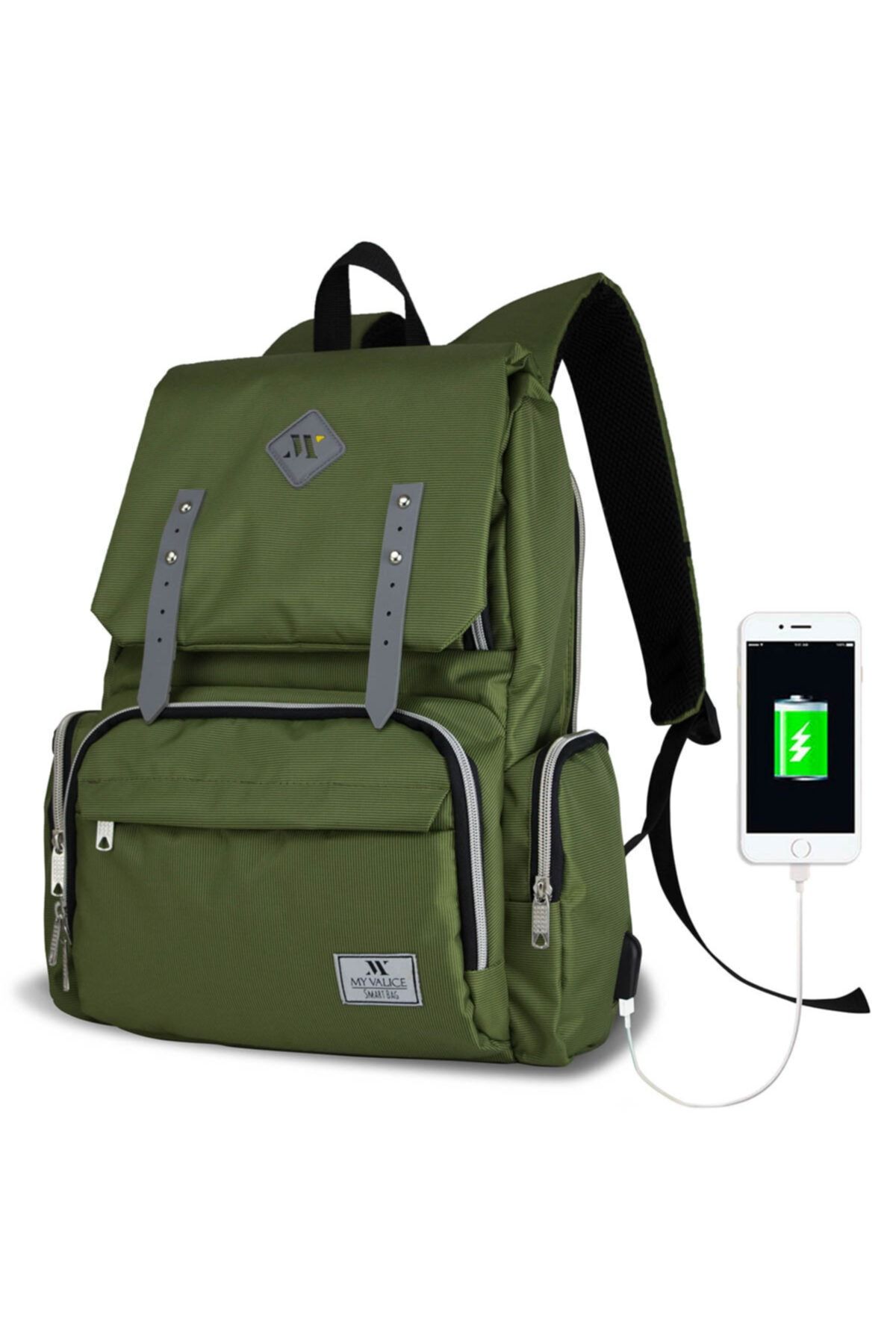 my valice smart bag mother star usb li anne bebek bakim ve sirt cantasi yesil fiyati yorumlari trendyol