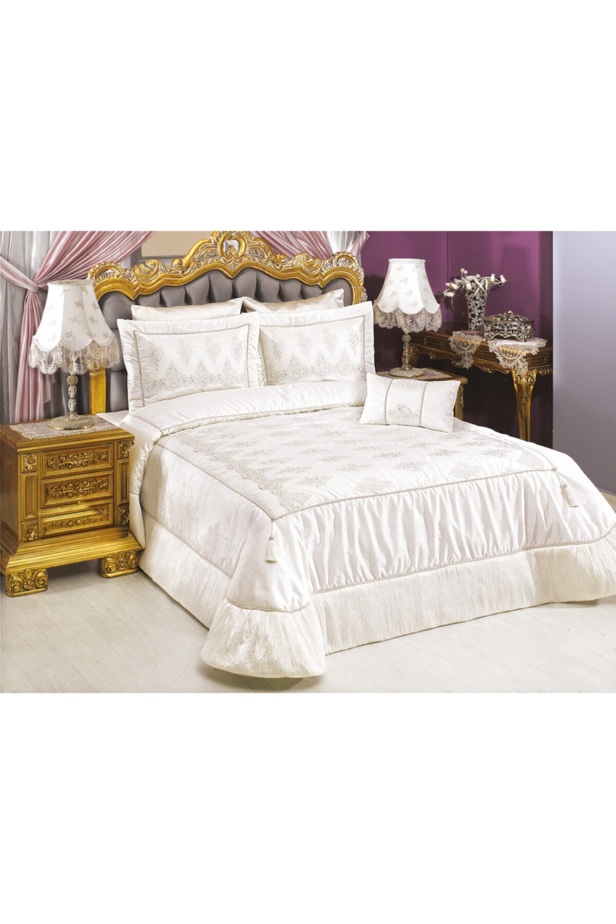 vinaldi anissa cift kisilik yatak ortusu krem fiyati yorumlari trendyol