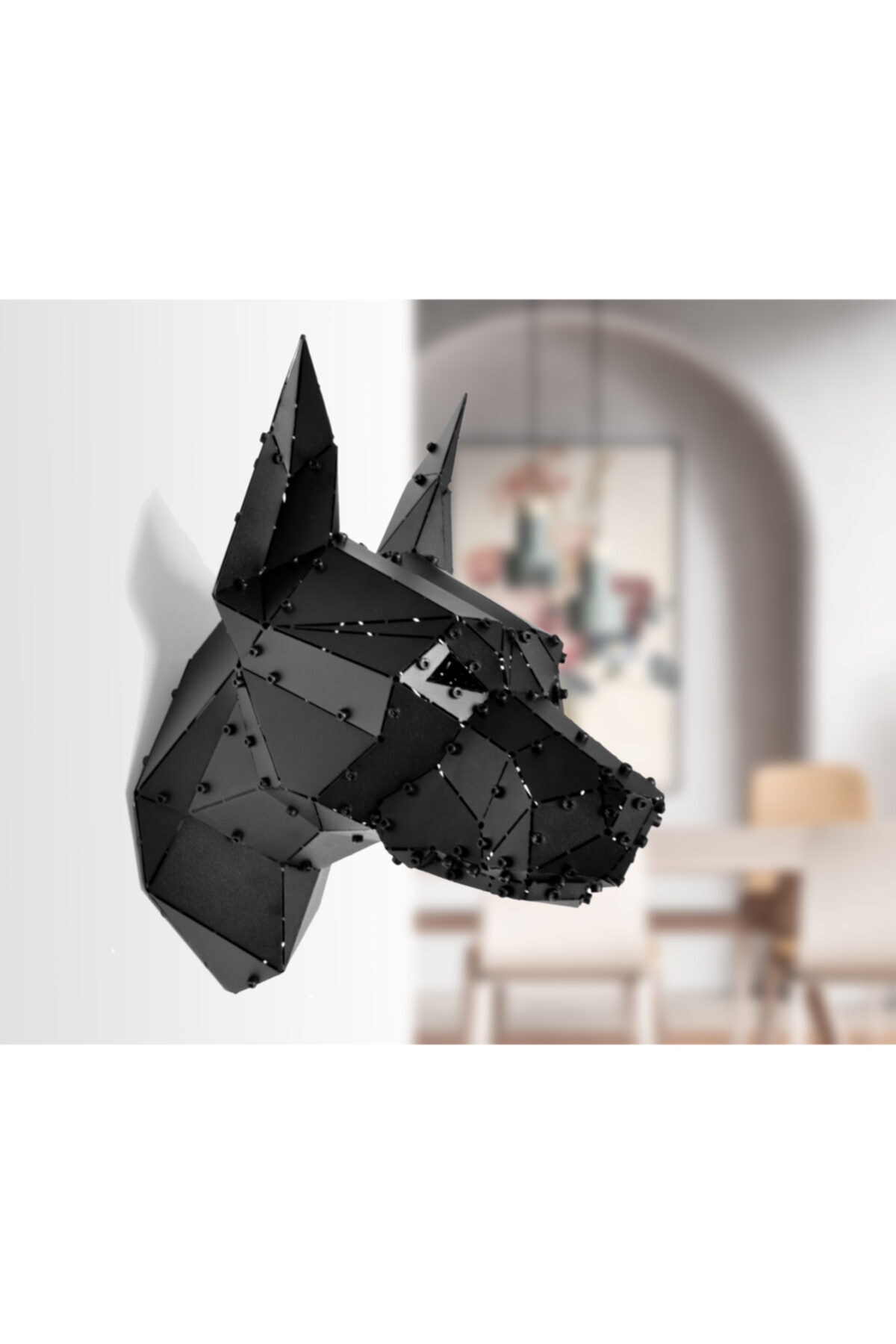 Studio Anatolian Doberman 3d Metal Tablo Modern Sanat Heykeli - Ev Dekorasyon Ürünü