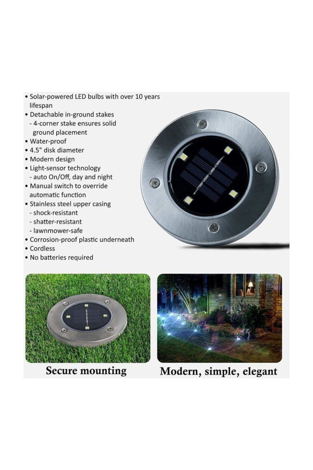 pusula Disk Lıghts Güneş Enerjili Bahçe Dekor Lambası Tekli