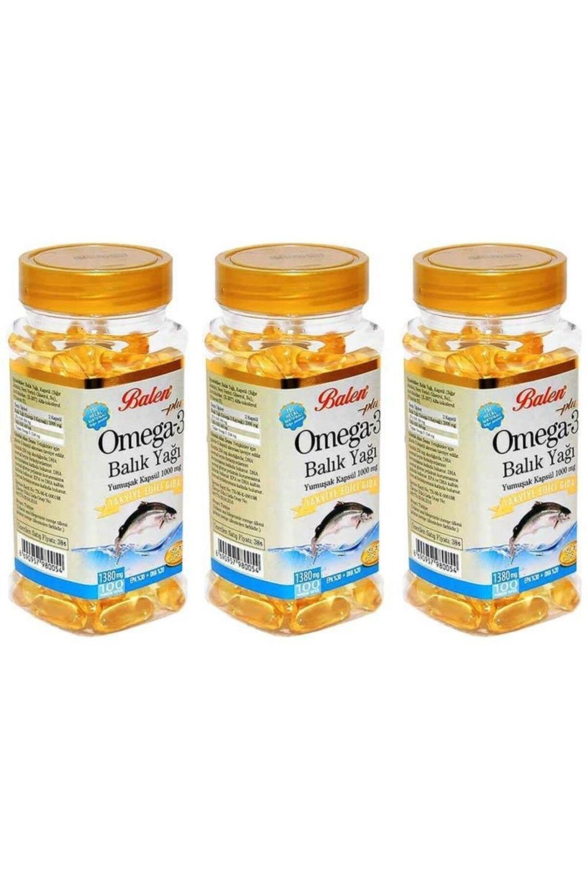 Balen Omega 3 Balık Yağı Yumuşak Kapsül 1380mg*100 3 Adet
