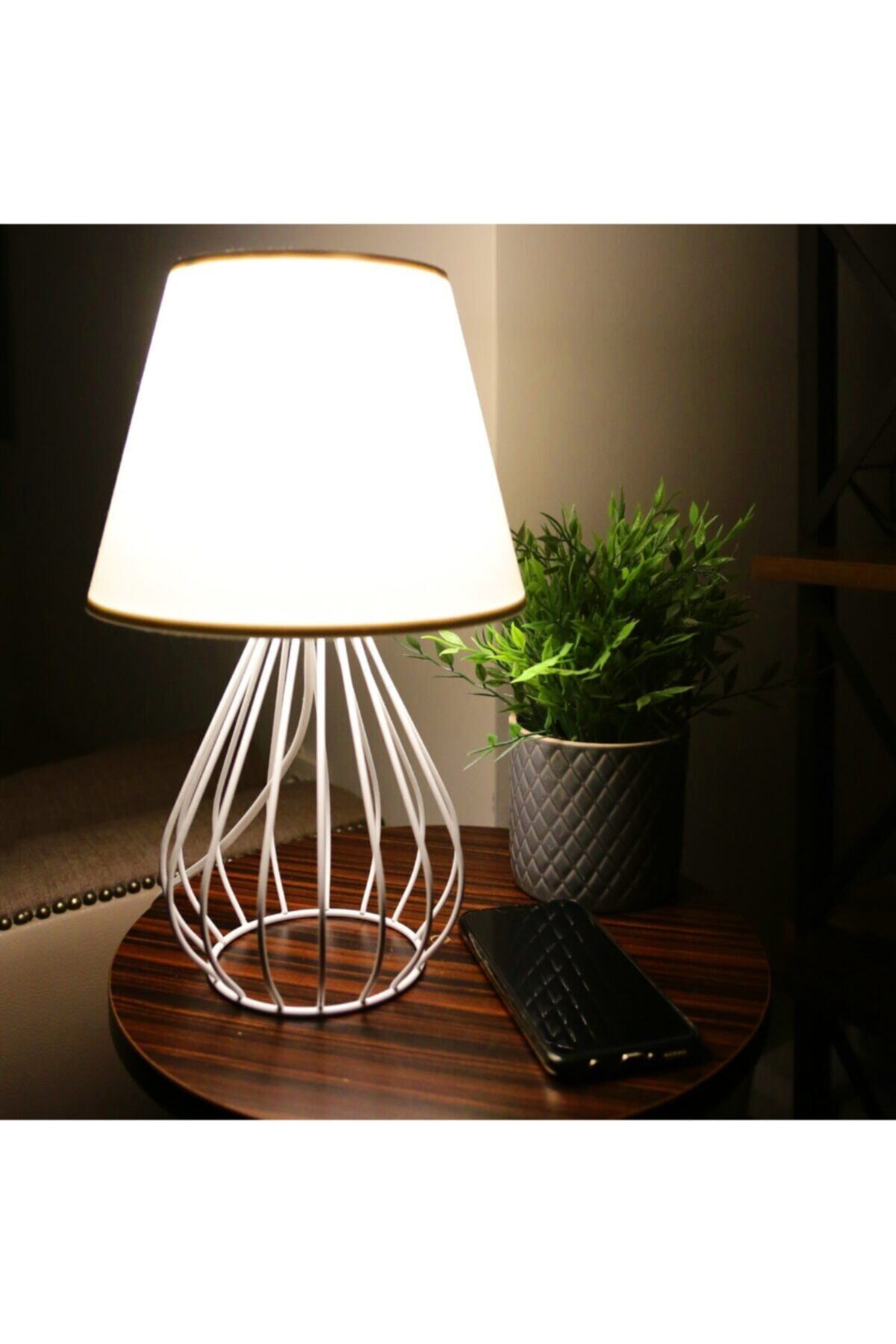 Art&Gift North Home Metal Kafes Gövdeli Kumaş Abajur