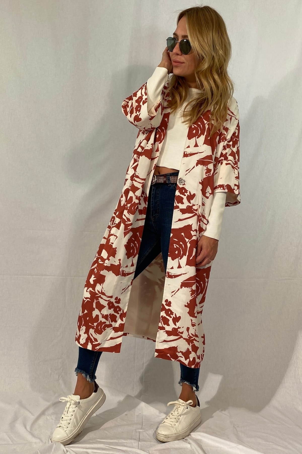 TWOSISTERSISTANBUL Kadın Floral Desenli Kimono