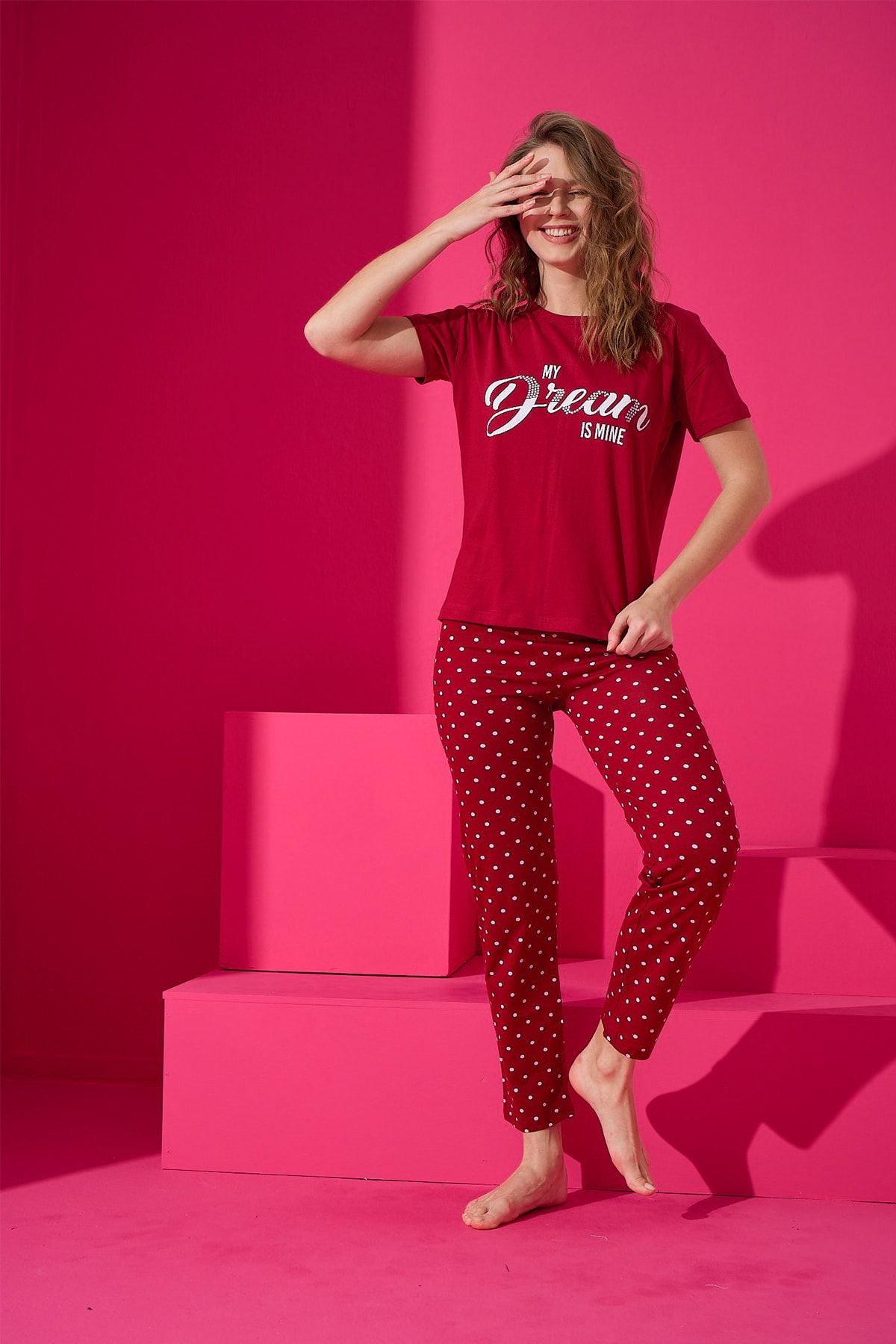 Big Love Women's Shirt Collar Fleece Pajama Set Patterned Set