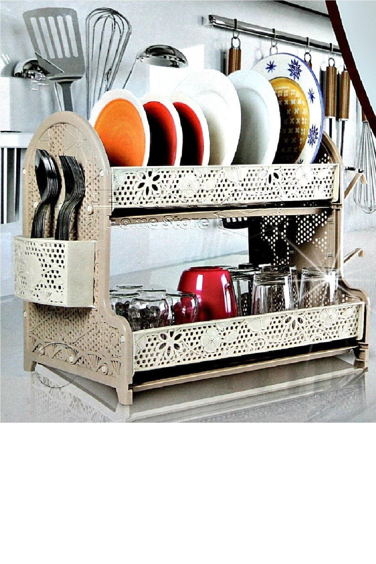 tilbe home tabaklik bulasik kurutmalik sepeti iki katli kasik catal bicak duzenleyici fiyati yorumlari trendyol