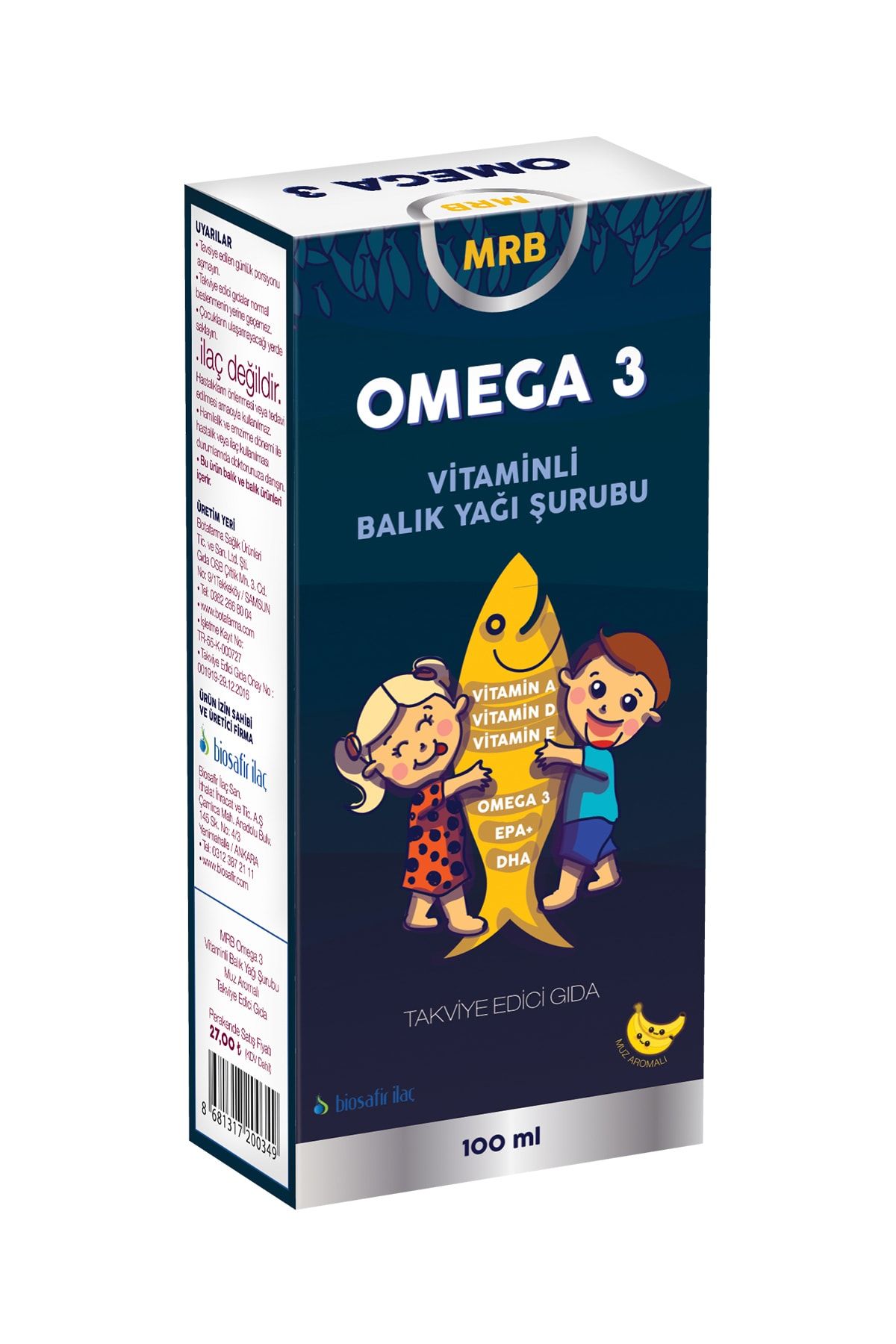 MRB Omega 3 Balık Yağı Şurubu 100 ml Muzlu