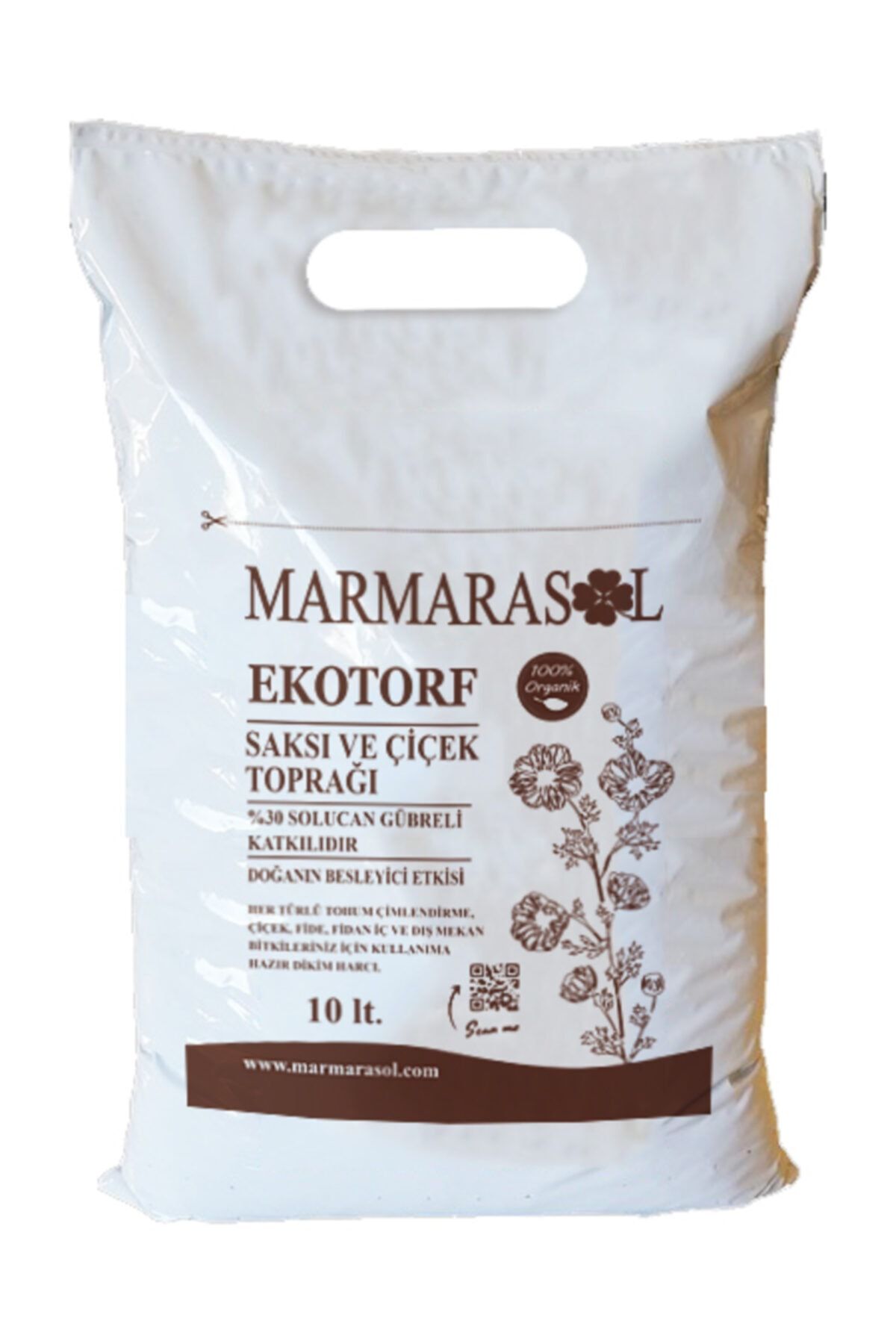 MARMARASOL Ekotorf Solucan Gübreli Yetiştirme Toprağı 10 Litre