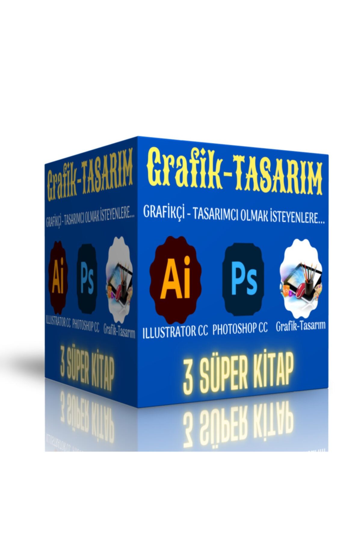 Enine Boyuna Eğitim Grafik-Tasarım Eğitim Seti (3 Süper Kitap)