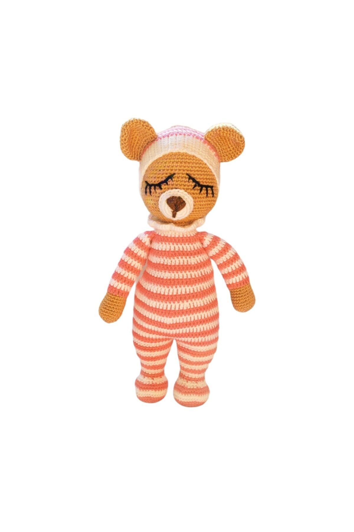 3 Çınar Amigurumi Organik El Örgüsü Ayıcık Figürlü Oyuncak 38 cm