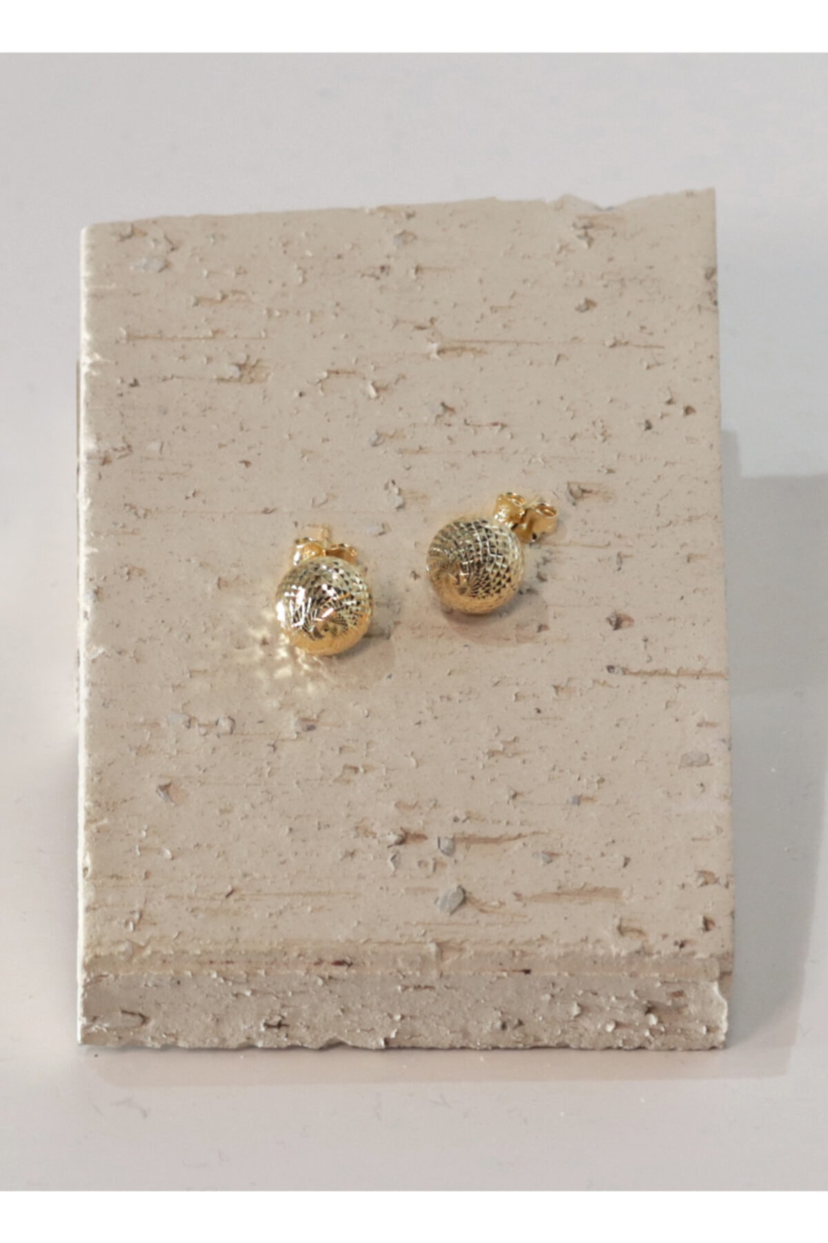 Rie Lie Gold and Jewelry Kadın Sarı Top Küpe 8 mm