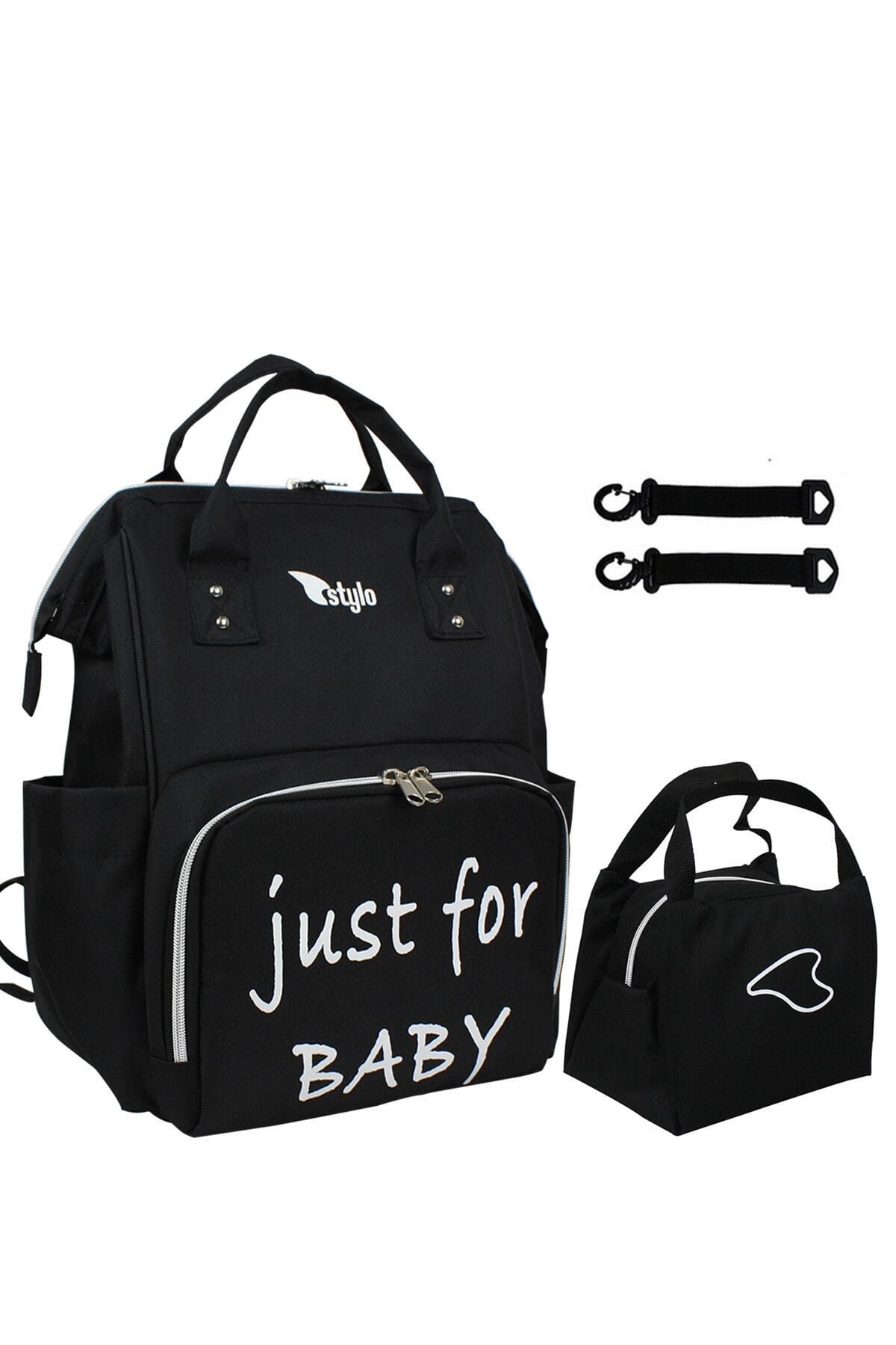 Stylo Star Just For Baby Anne Bebek Bakım Ve Sırt Çantası + Termos Çanta-black