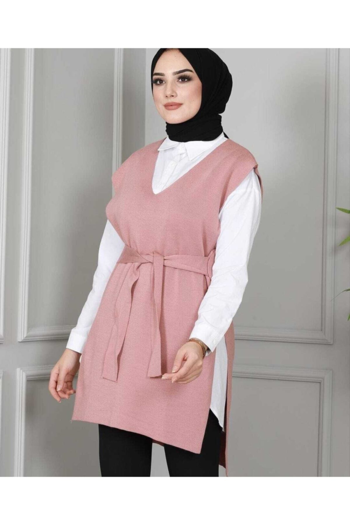 ARISOY Kadın Pembe Bağlamalı Süveter