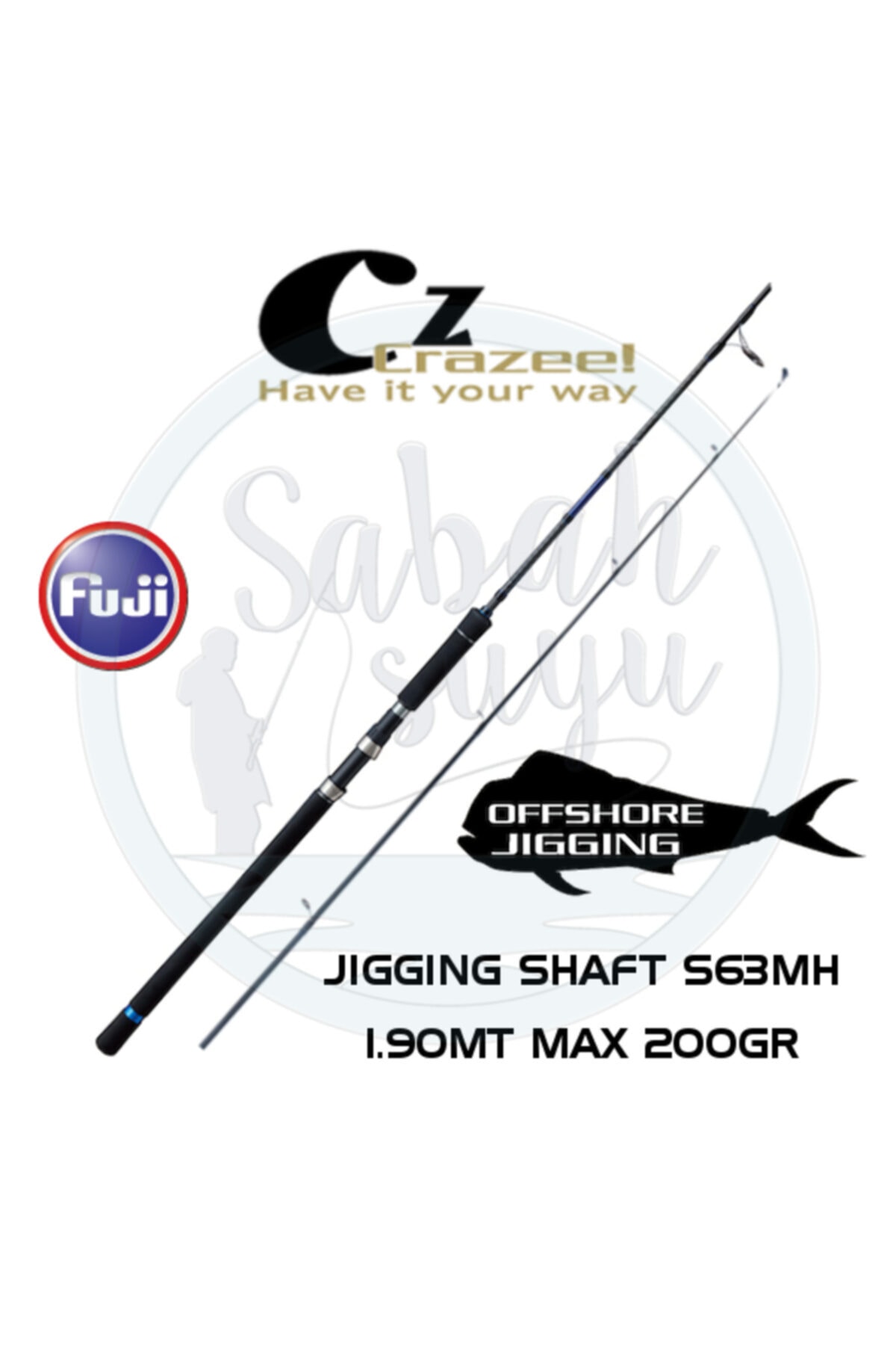 CRAZEE Jigging Shaft S63mh Jigging Kamış 1.90mt Max 200gr