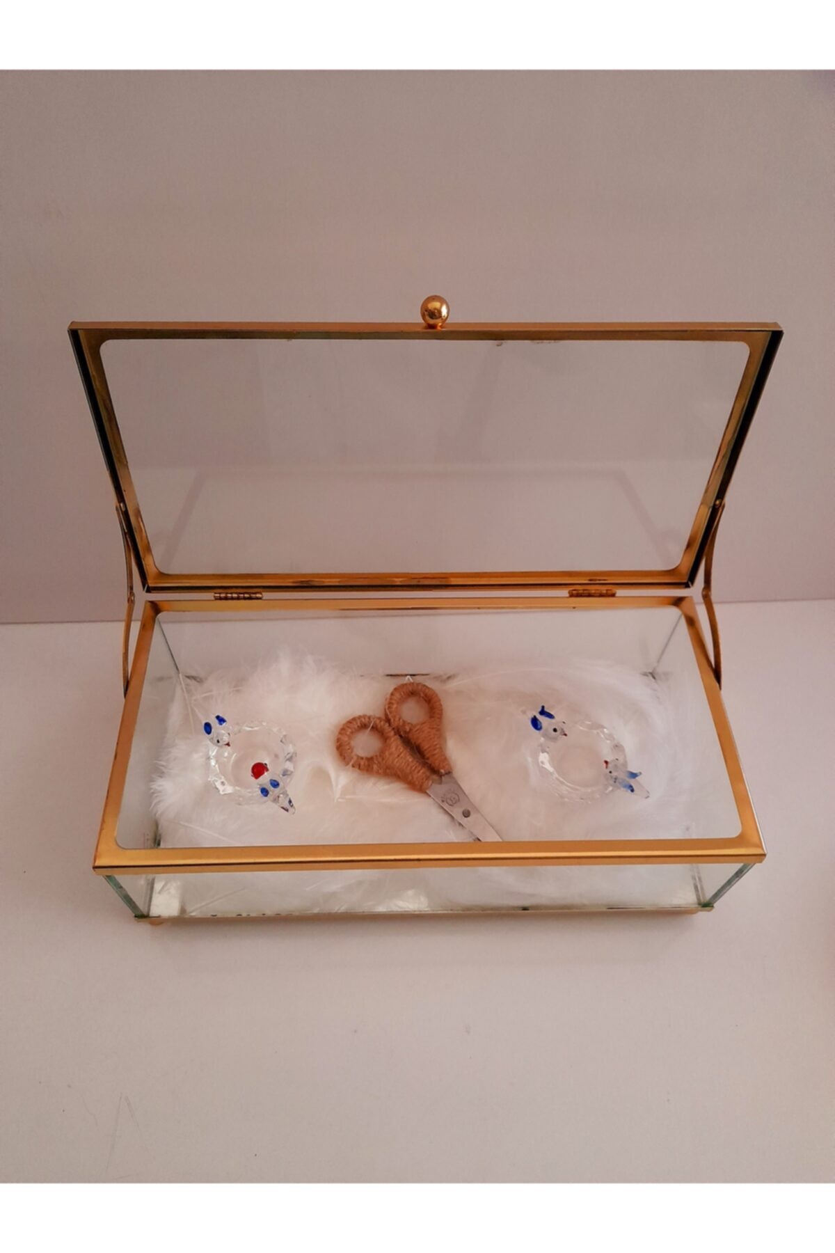 samsun atölye Gold Kaplama Cam Nişan Tepsisi