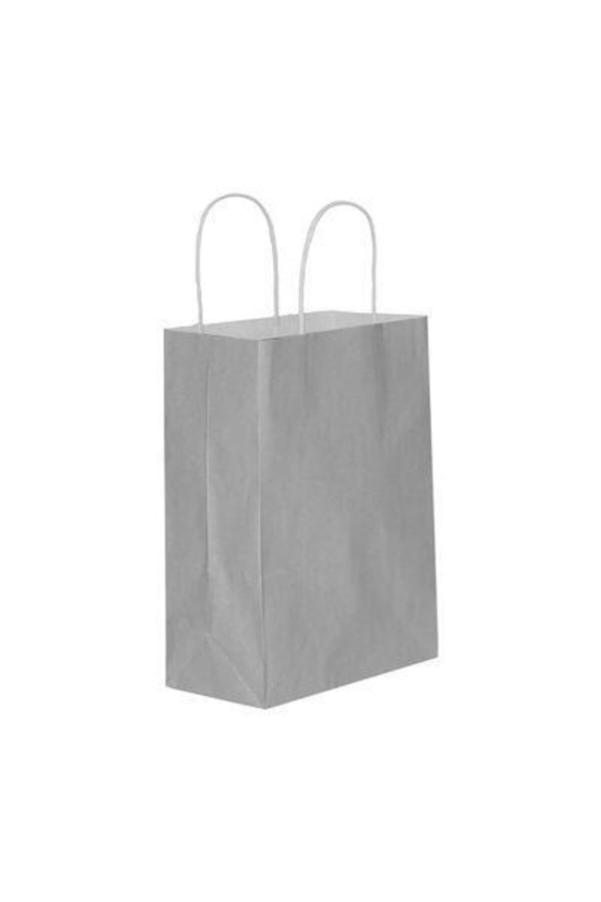eğlencemarketi Büküm Saplı Çanta 25x12x31 Cm 25 Adet Gümüş