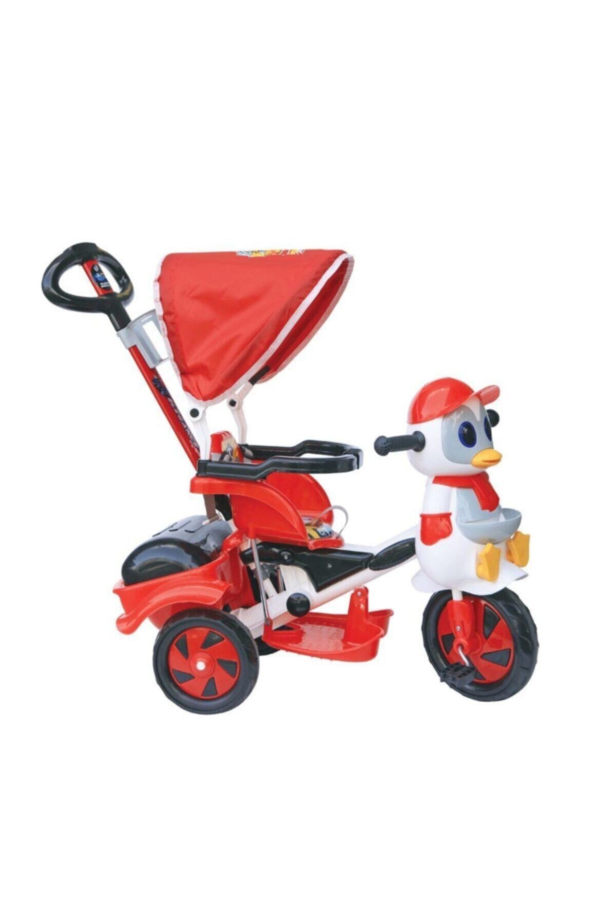 Baby Poufi Kırmızı Penguen Ebeveyn Kontrollü Itmeli Bisiklet