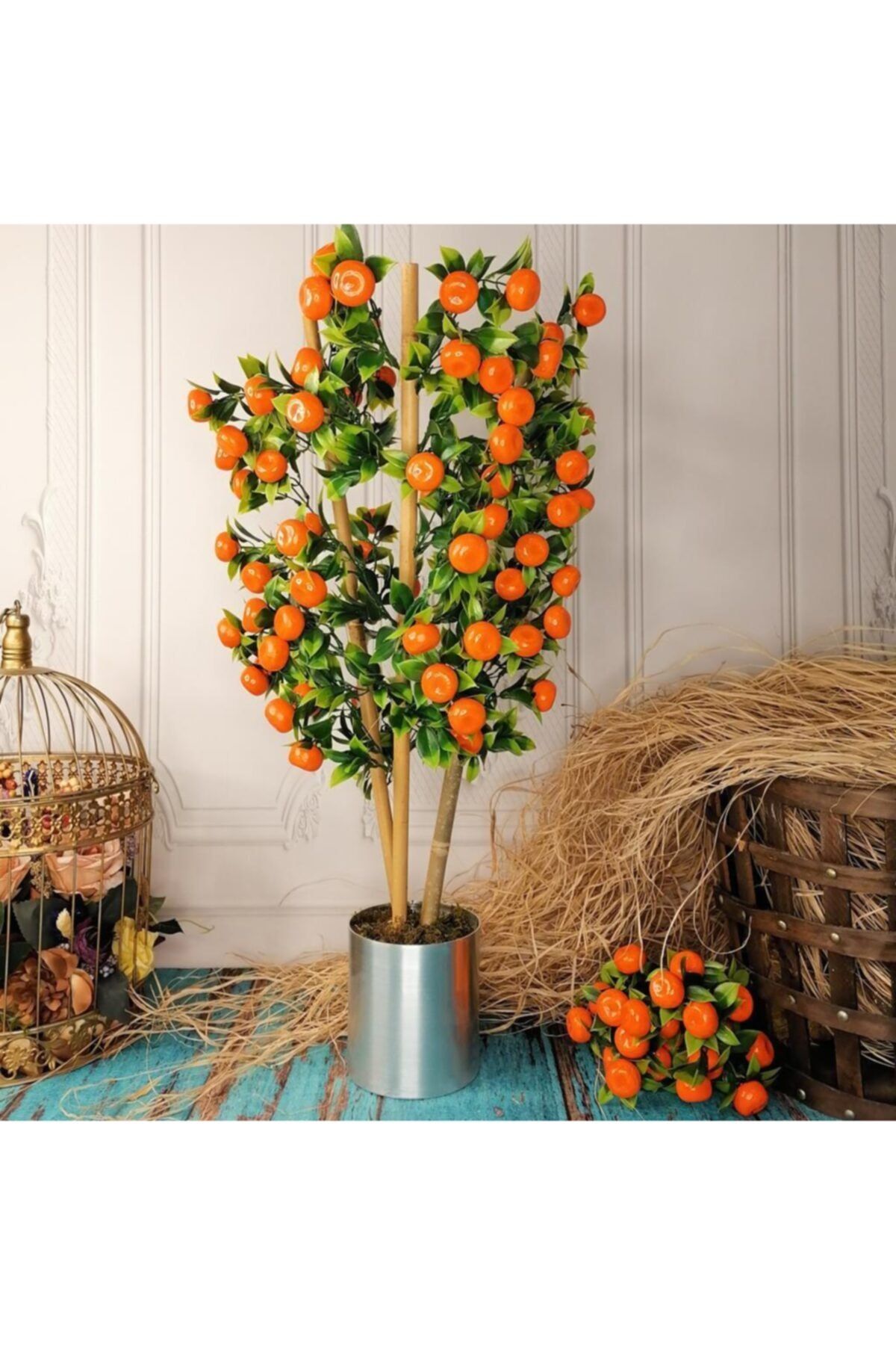 Nettenevime Yapay Bambulu Mandalina Ağacı Gür Yapraklı Ağaç 72 cm