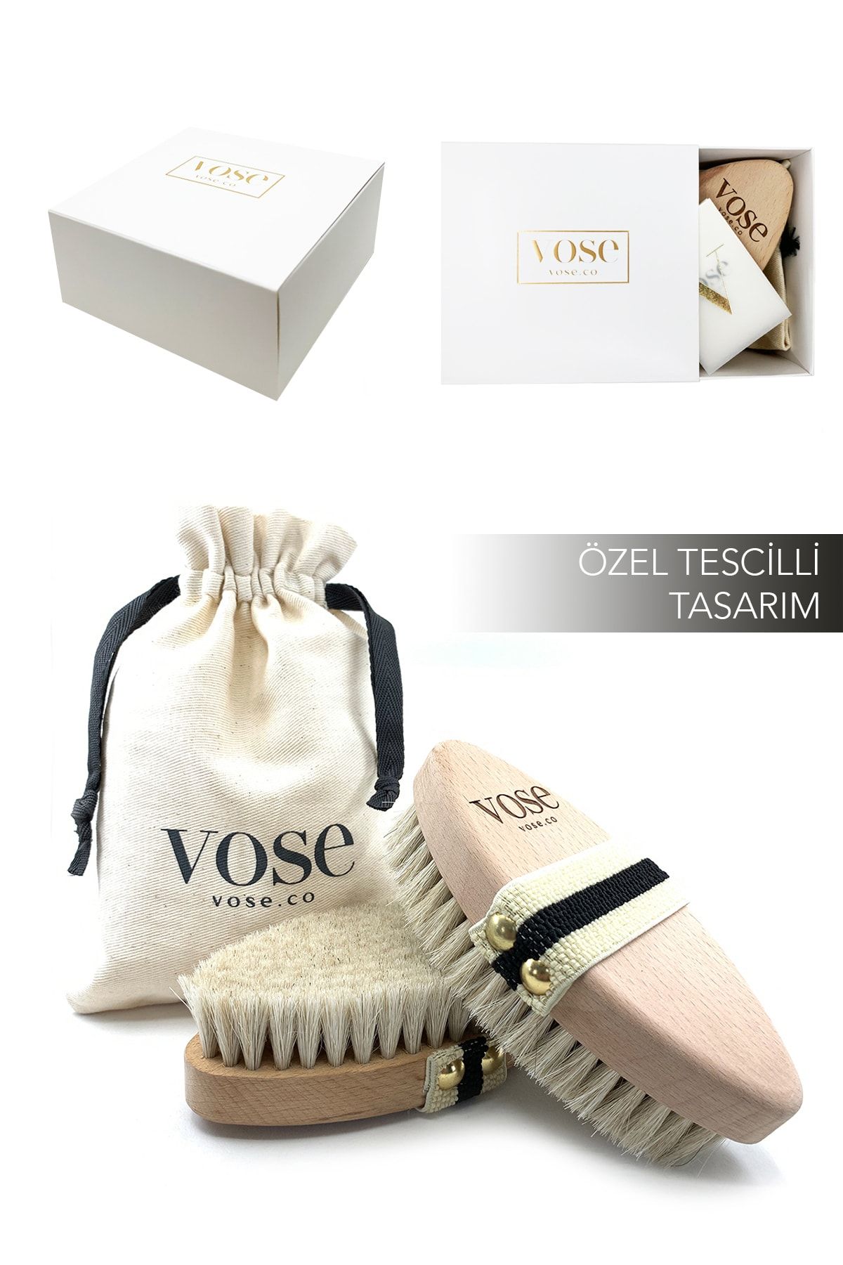 Vose %100 Doğal At Kılı Selülit Fırçası - Lotus