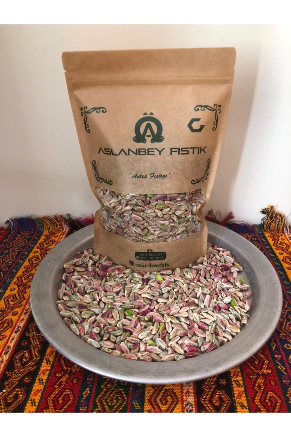 ASLANBEY FISTIK Baklavalık 1.sınıf Boz Iç Fıstık 500 Gr