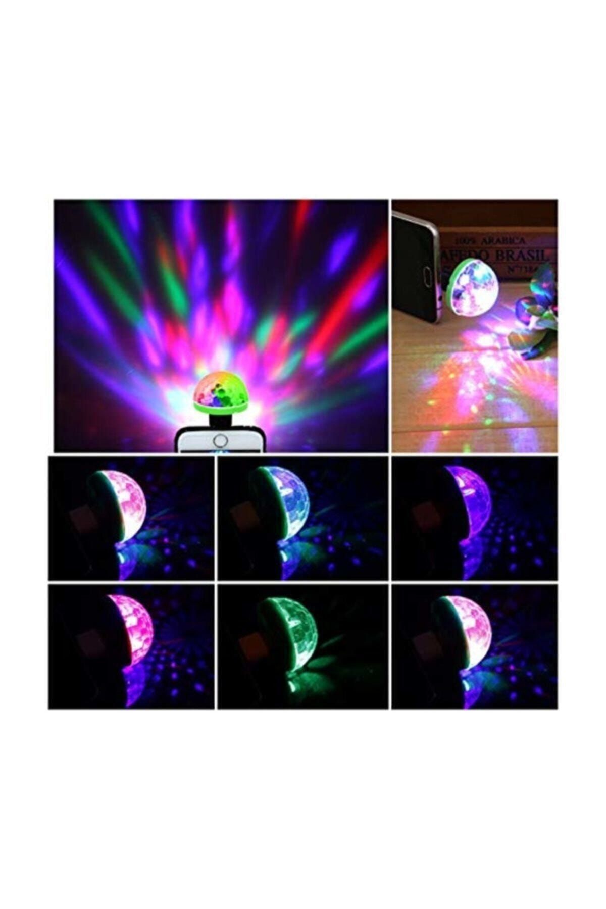Raicon Micro Otg + Mini Sihirli Disko Topu 4w Led Usb Küre Android Usb Adaptörlü